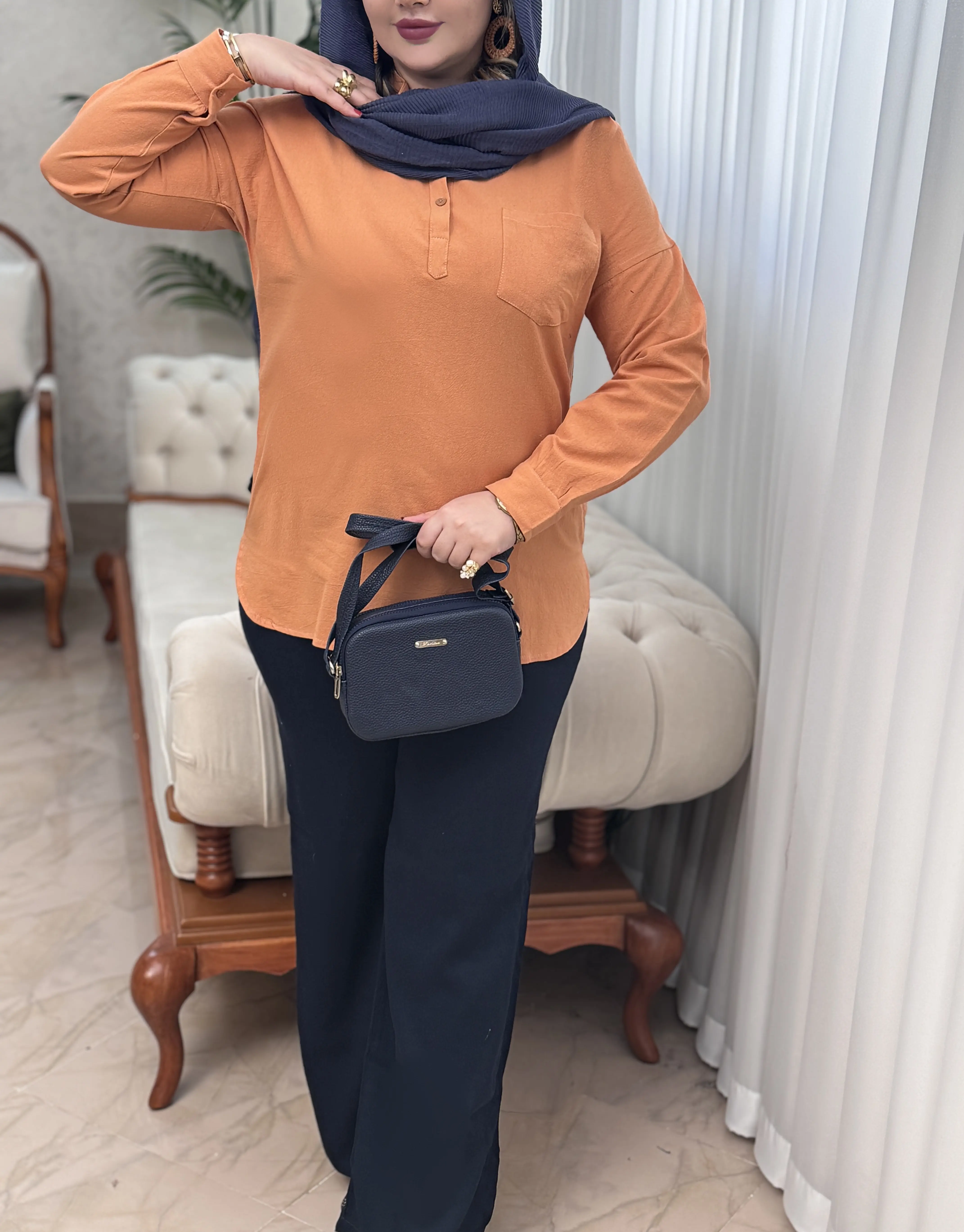 تونیک کتان نخ سیلویا‌3202