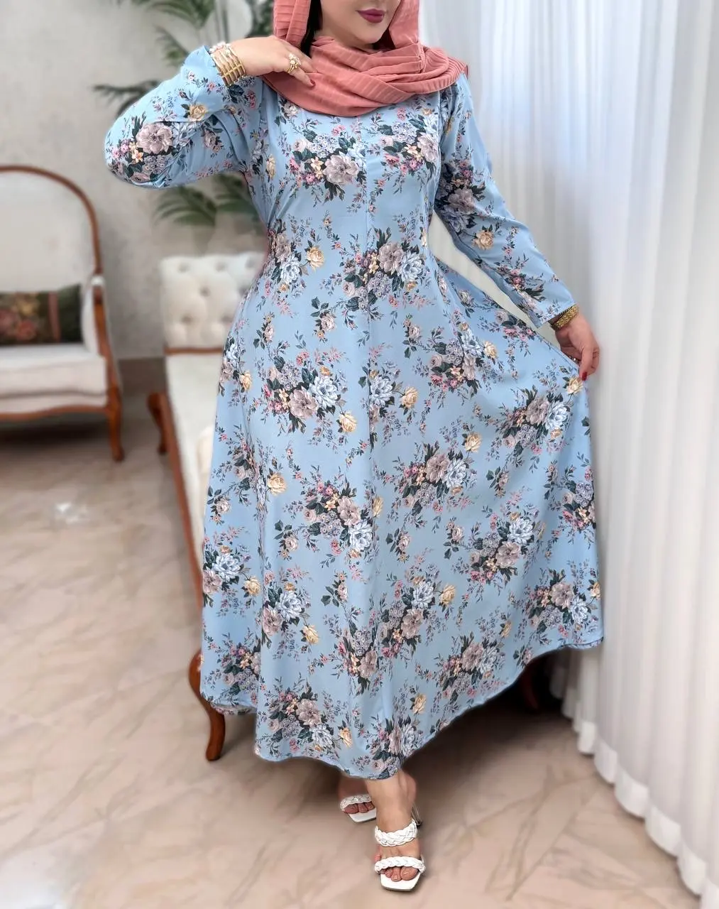پیراهن  فلور بنفشه 3205