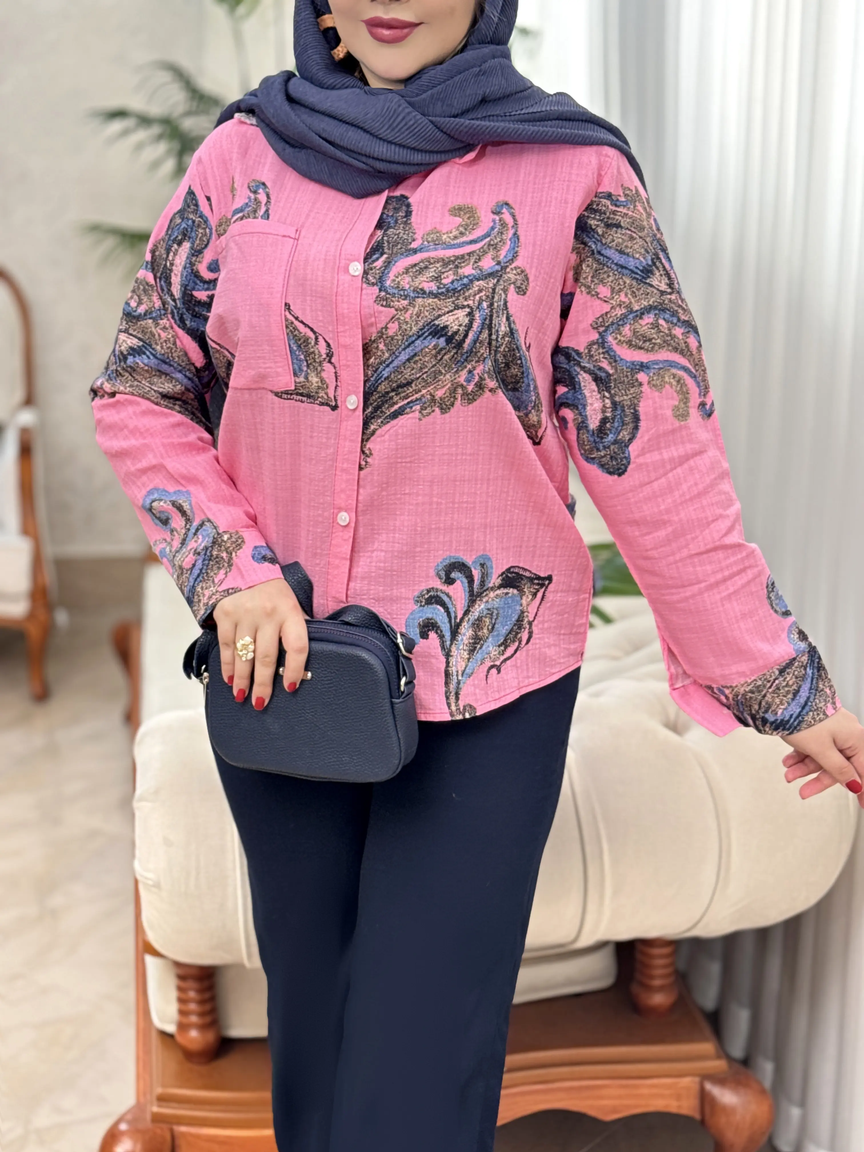شومیز لینن ایتالیایی 3219