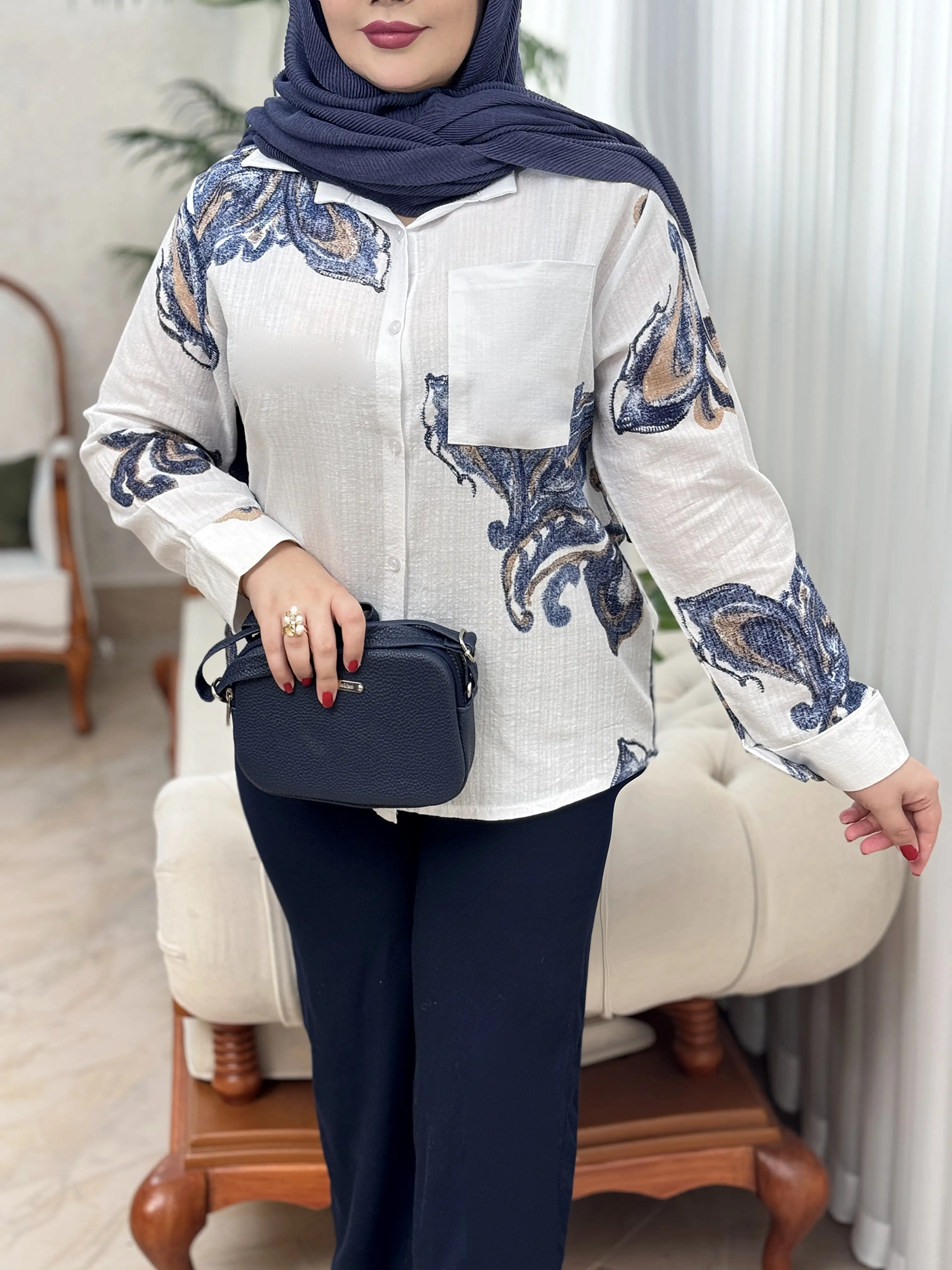 شومیز لینن ایتالیایی 3219