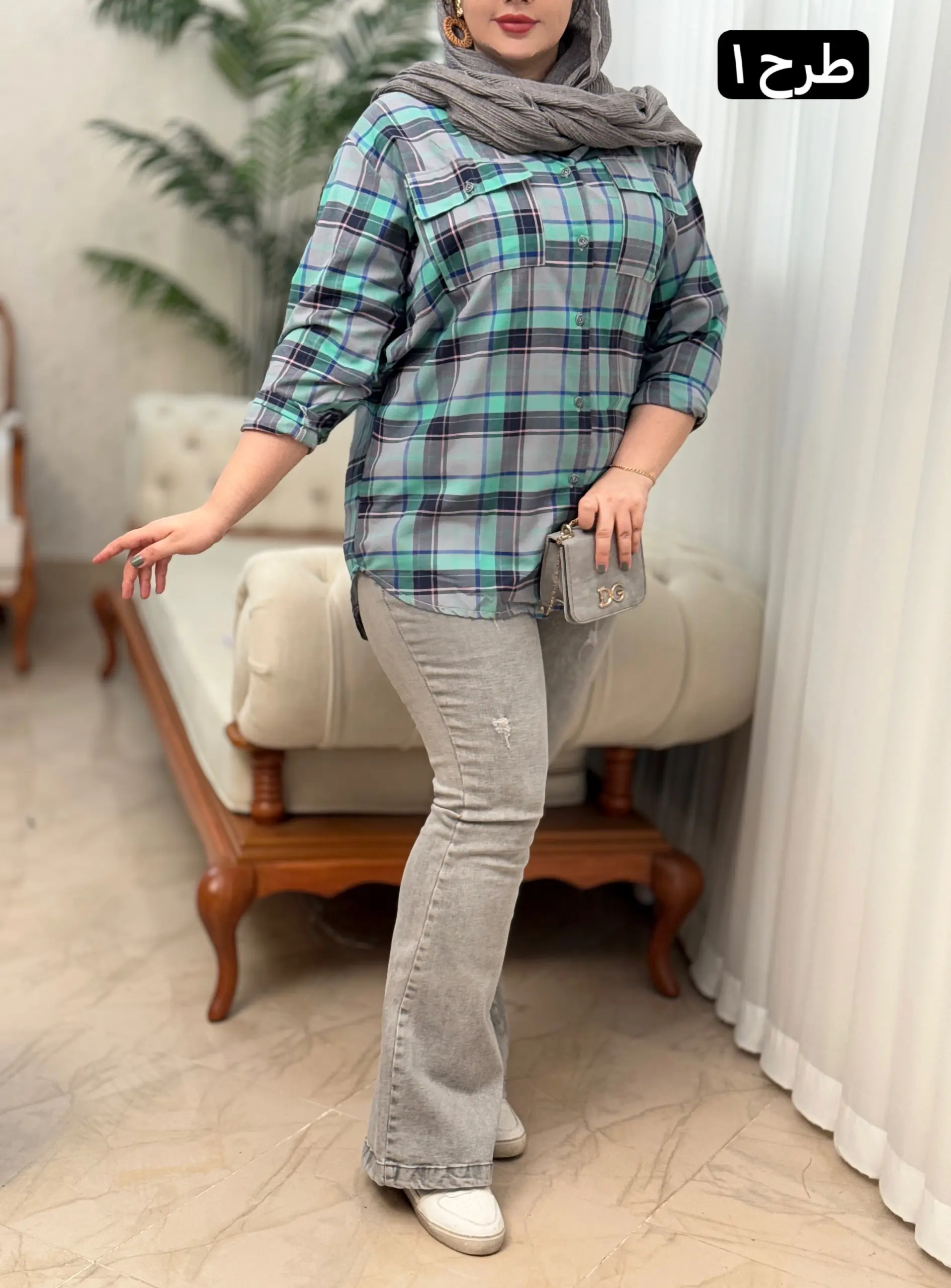 مانتو داکرون چهارخونه 3256