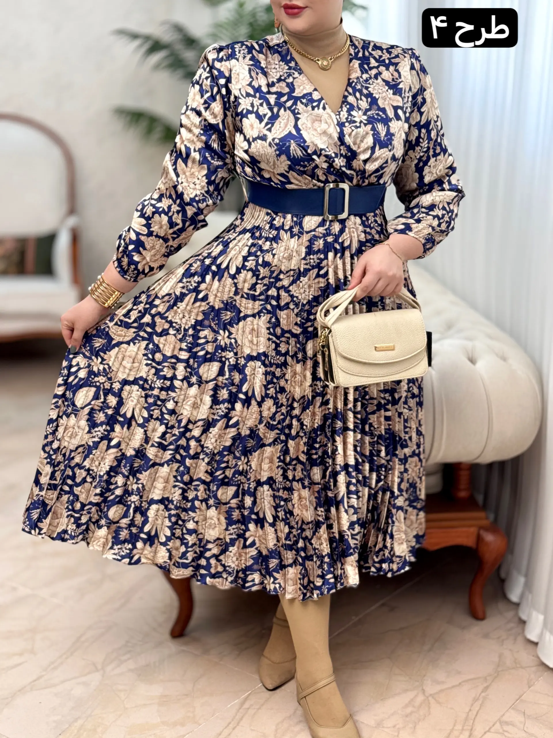 پیراهن پلیسه ساتن 2129