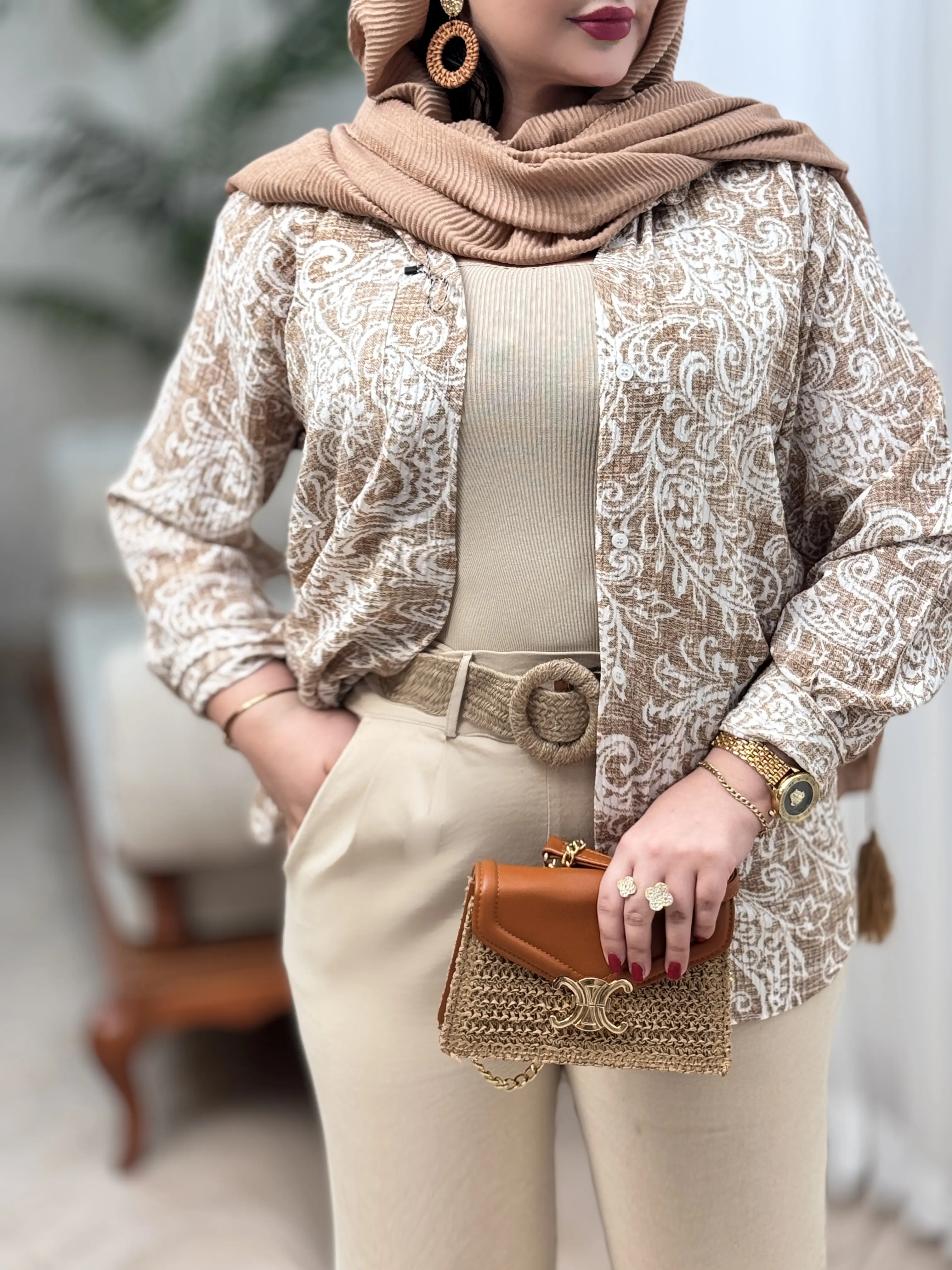 شومیز مانتویی ترنج 3286
