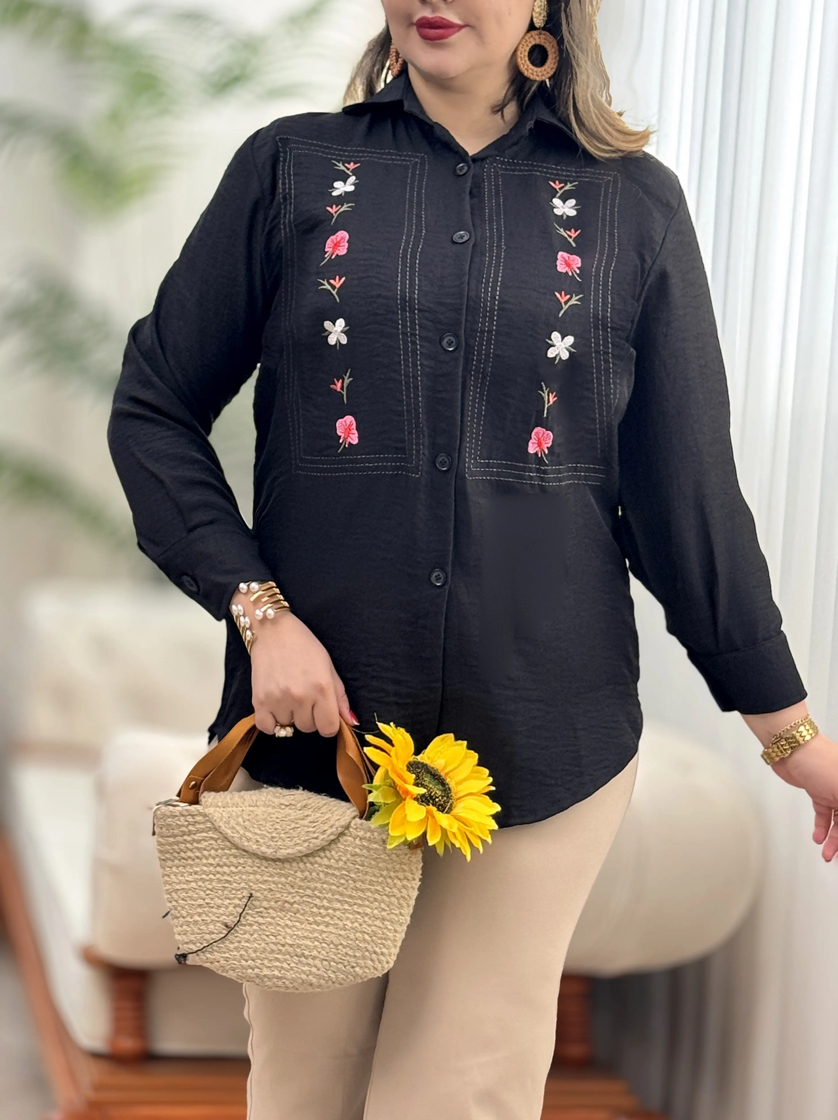 شومیز گلدوزی ترلان 3298