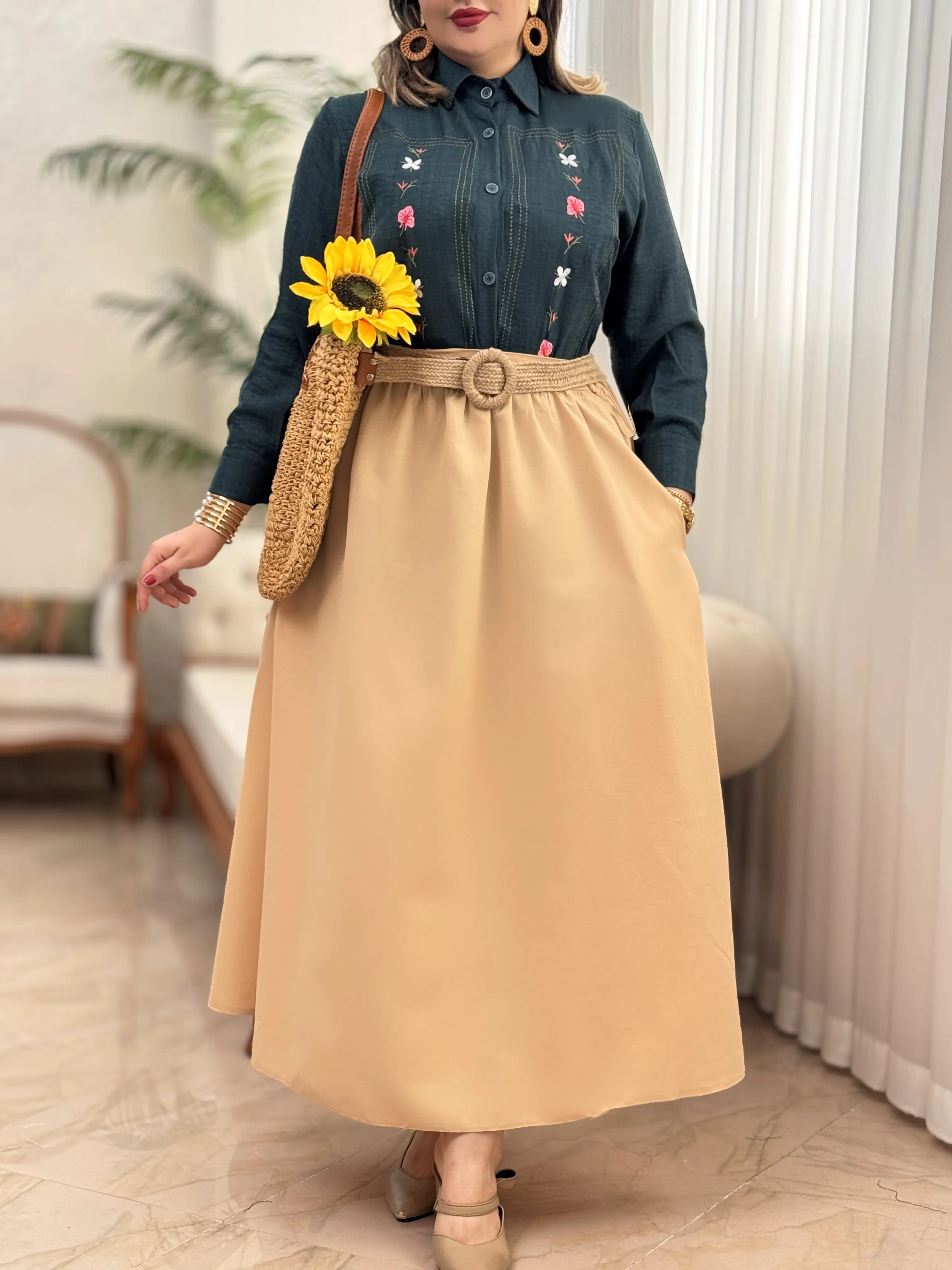 شومیز گلدوزی ترلان 3298