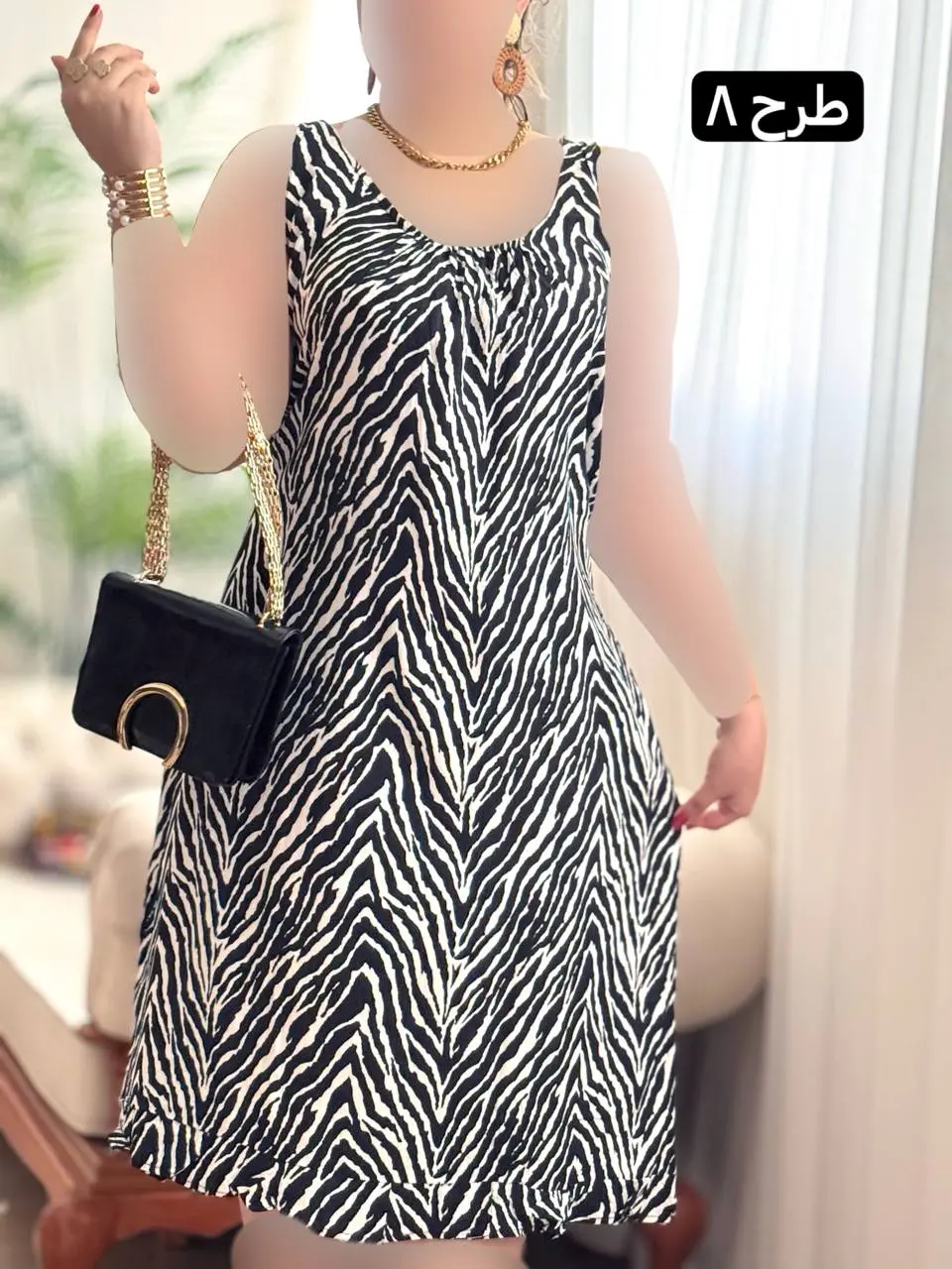 پیراهن نخی پشت بندی 3300