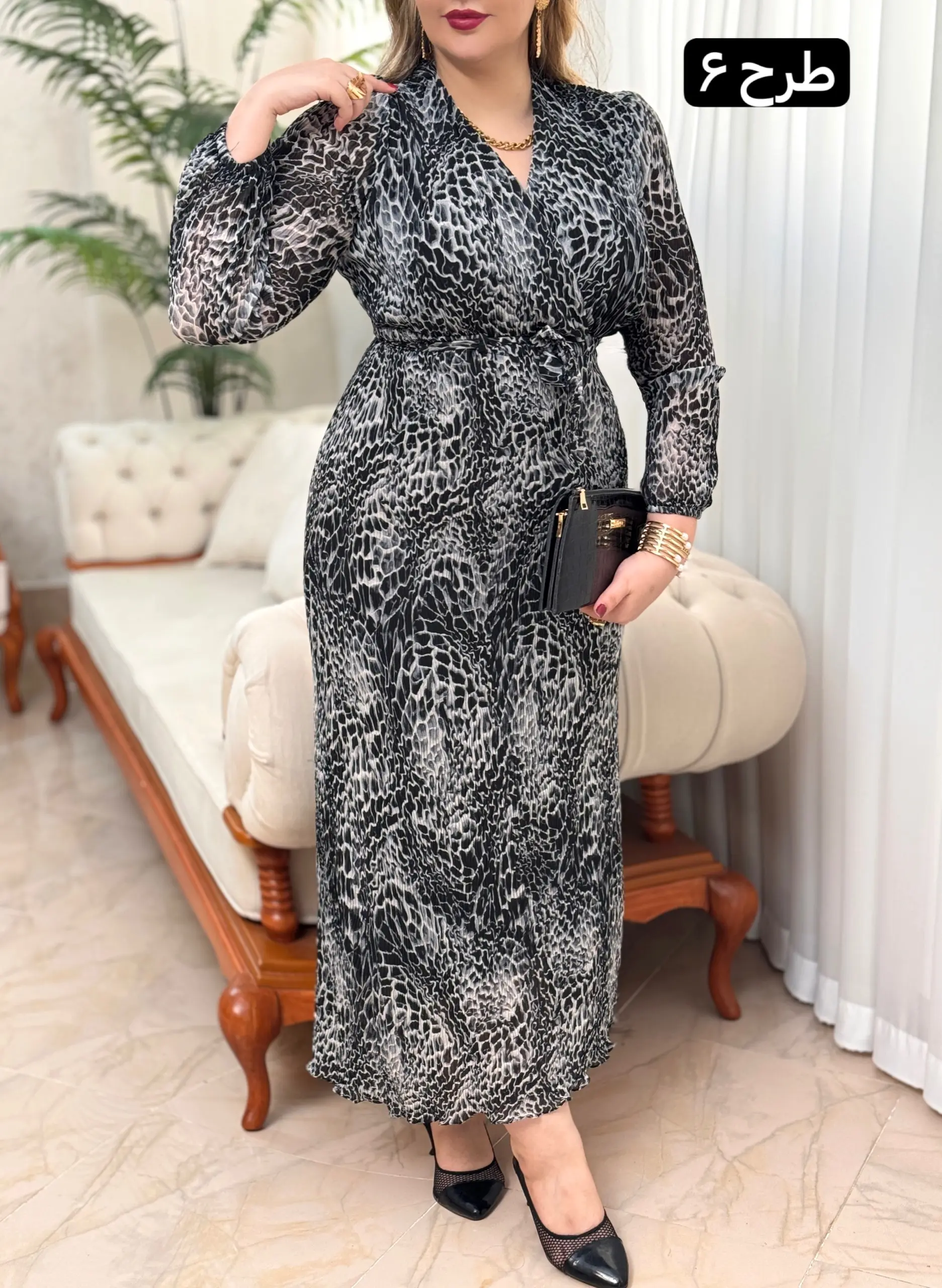 پیراهن مزونی حریر پلیسه ۳۳۵۵