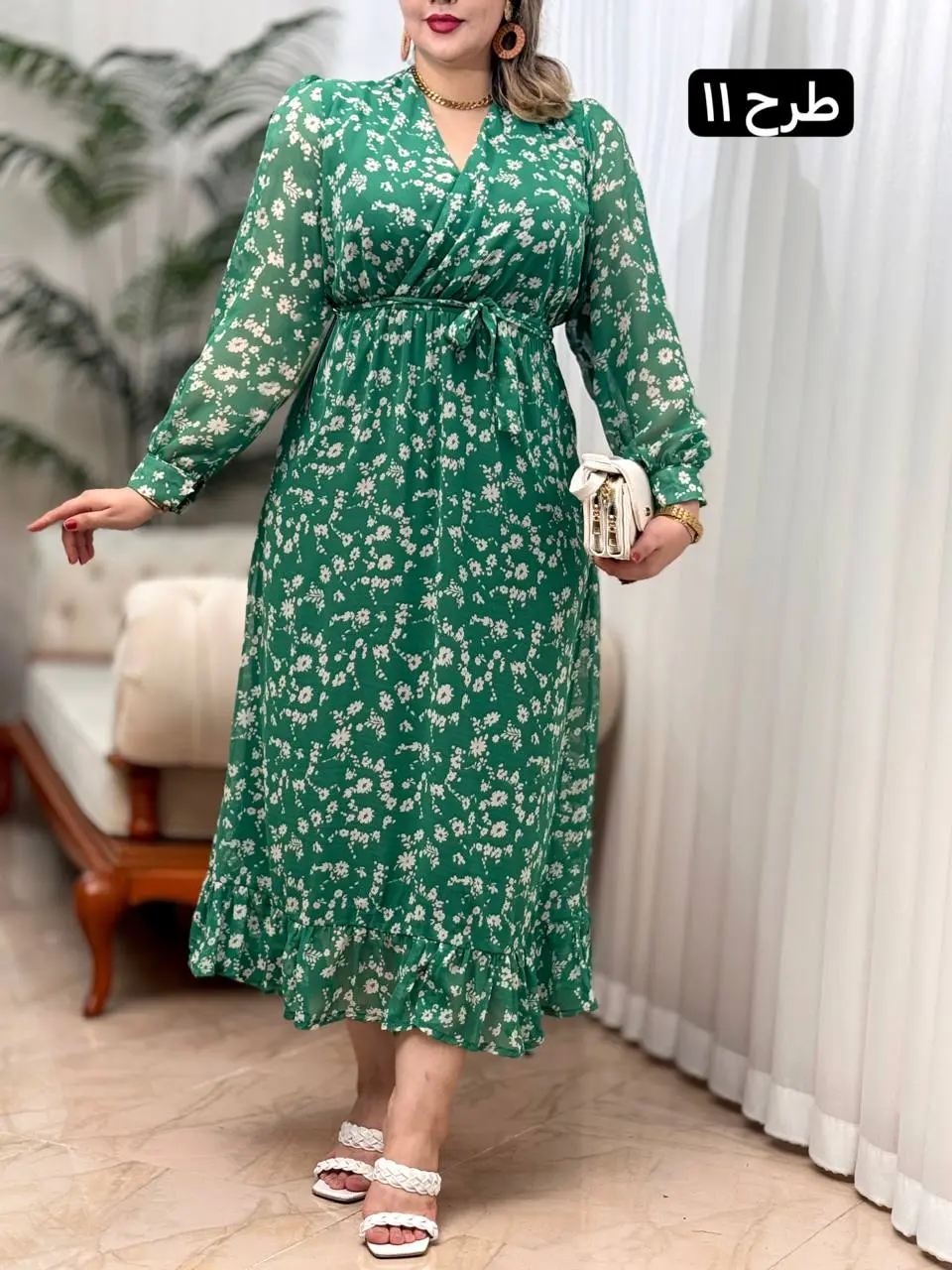 پیراهن حریر پایین چین 3276