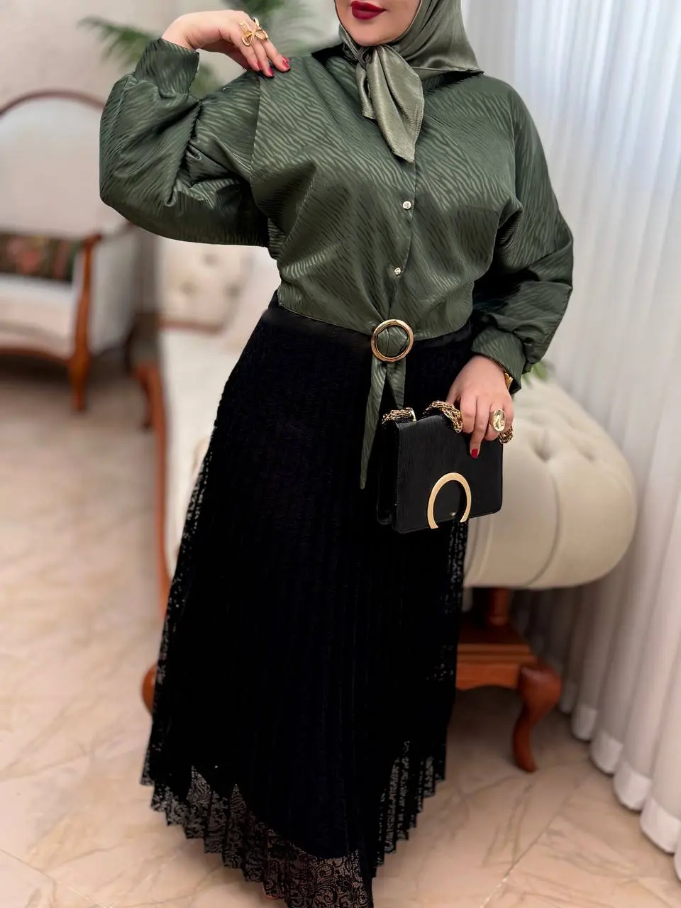شومیز ساتن ساغر 3115