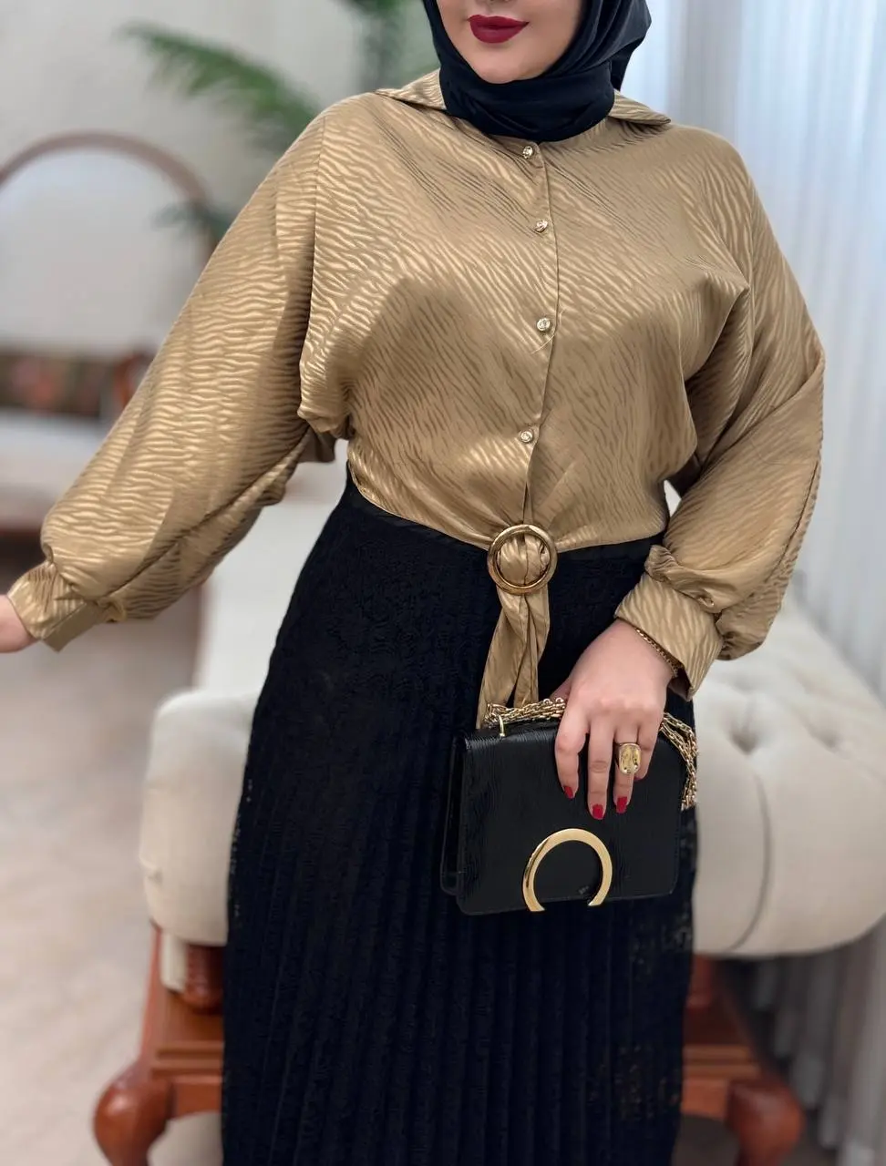 شومیز ساتن ساغر 3115