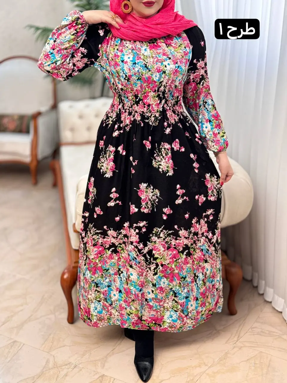 پیراهن نخی گلناز 3124
