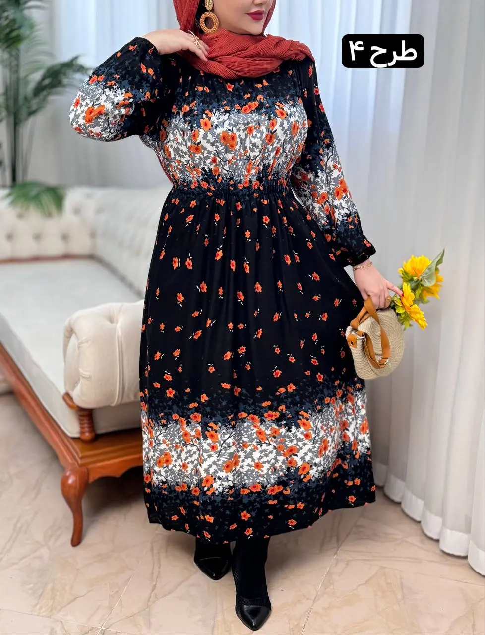 پیراهن نخی گلناز 3124