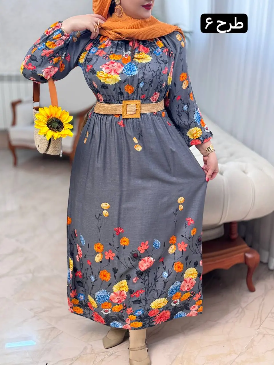 پیراهن نخی گلناز 3124