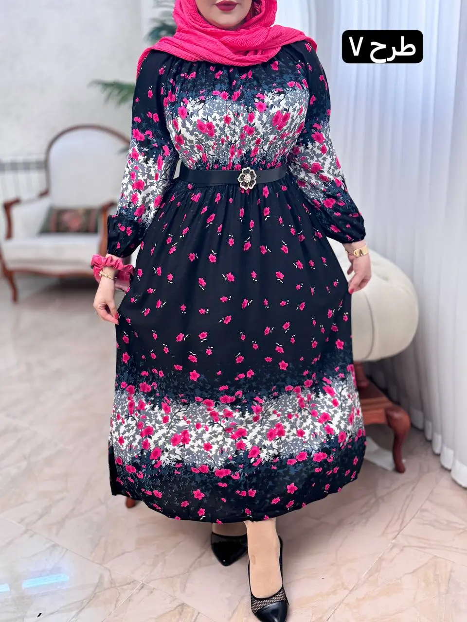 پیراهن نخی گلناز 3124