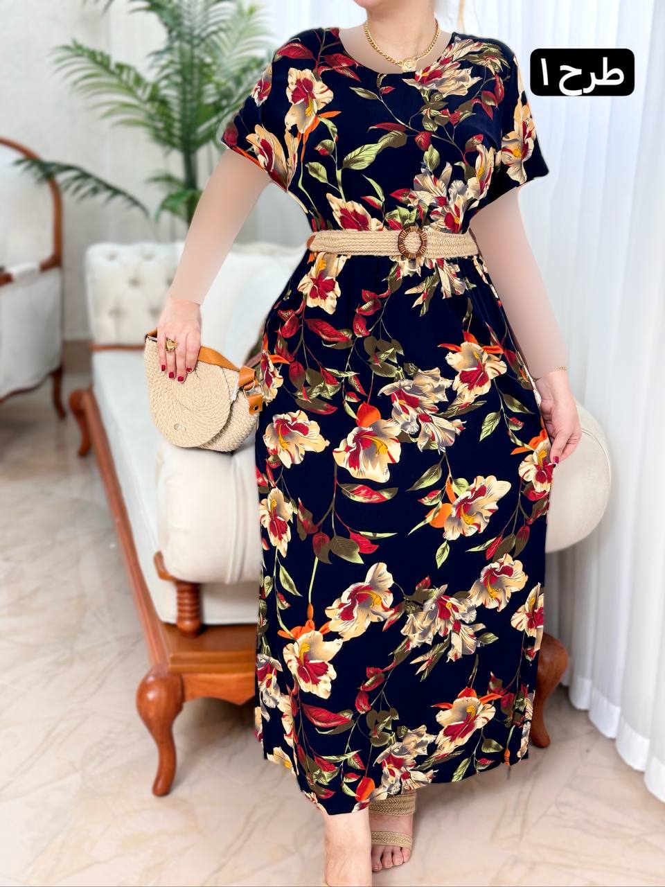 پیراهن نخی مینا 2091
