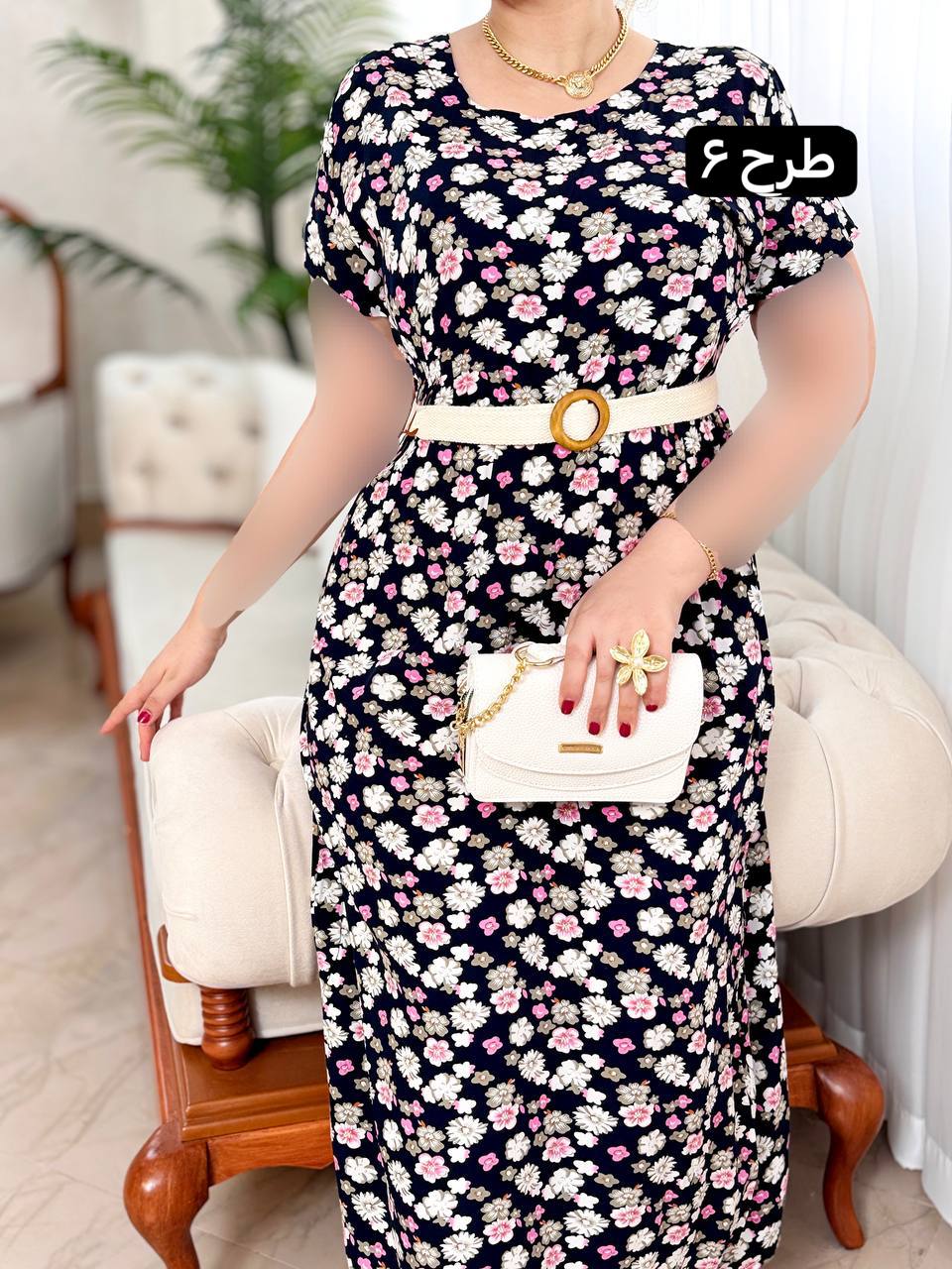 پیراهن نخی مینا 2091