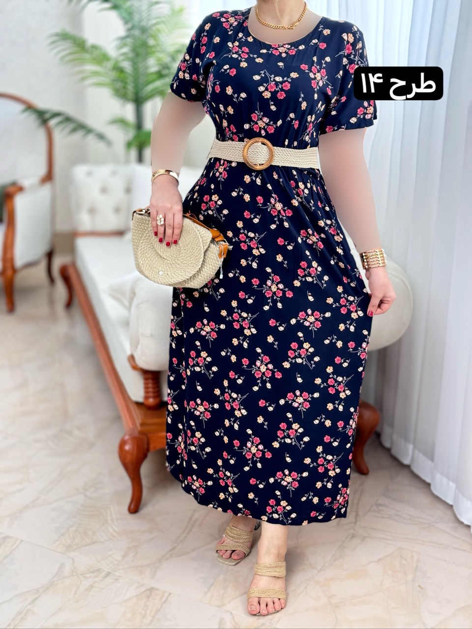 پیراهن نخی مینا 2091