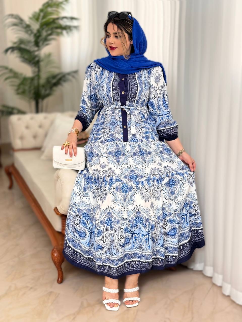 پیراهن جلو دکمه گلاره 2019