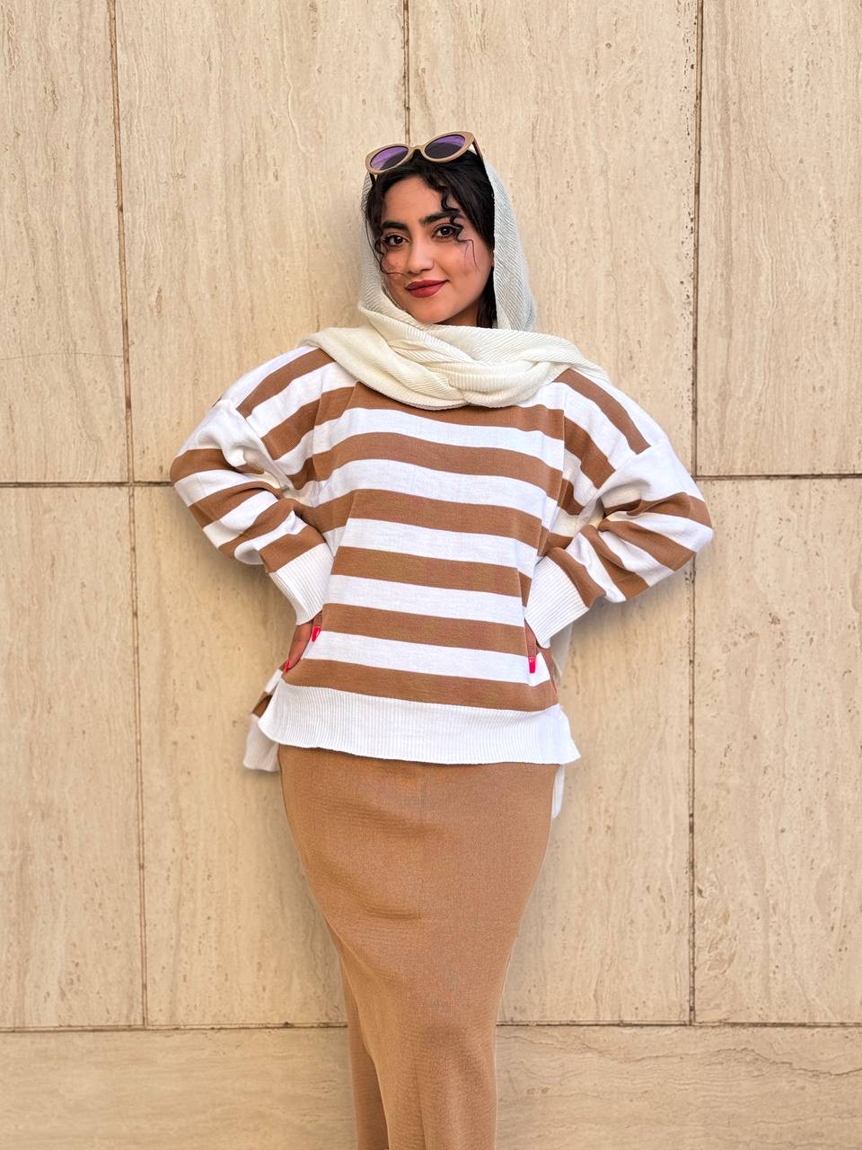 بلوز بافت راه راه 2138