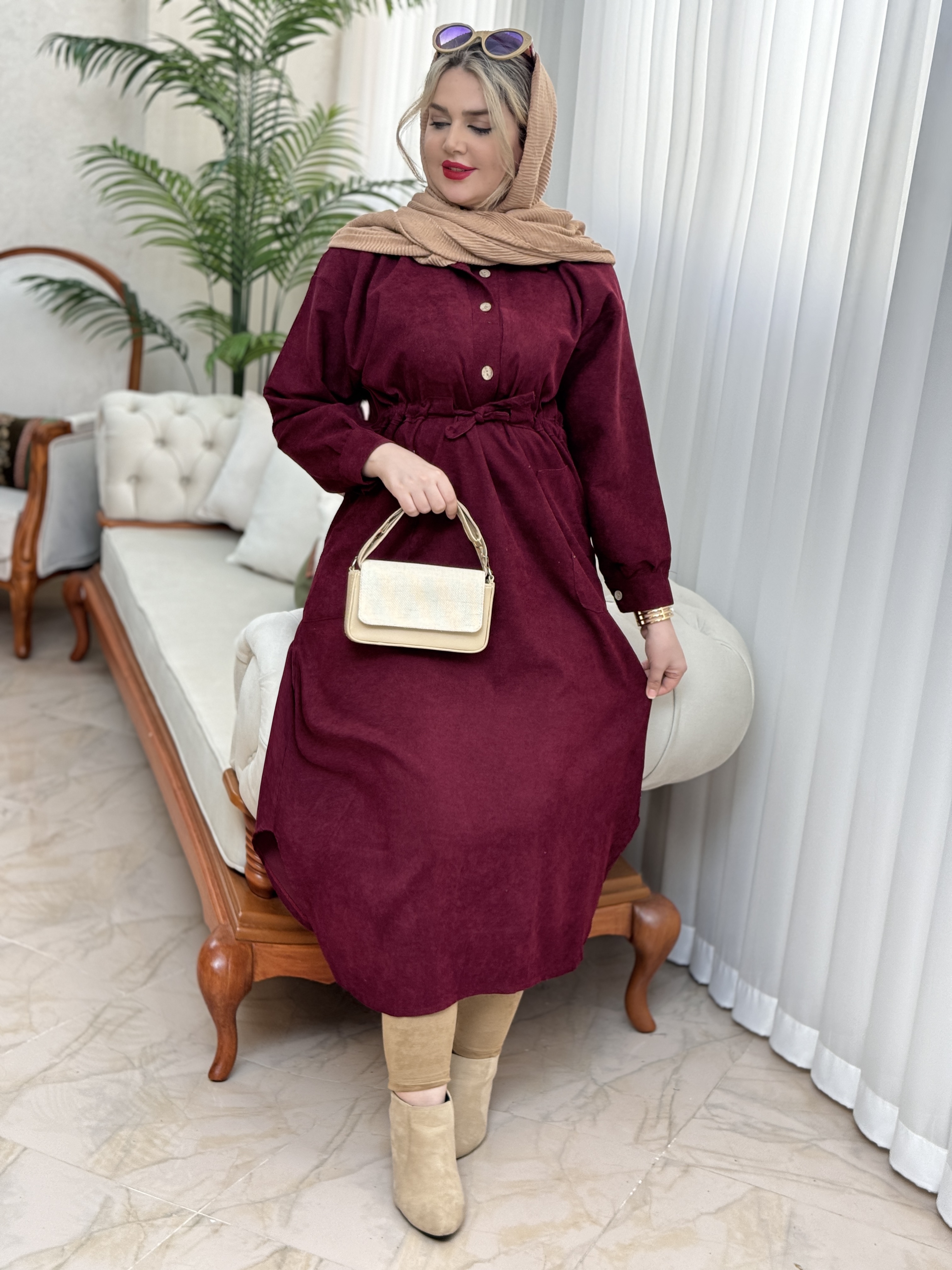 پیراهن کبریتی کمرگت2147