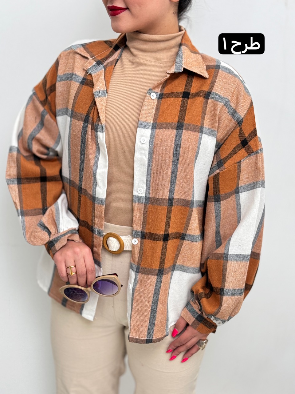 تونیک چهارخونه پشمی 2166