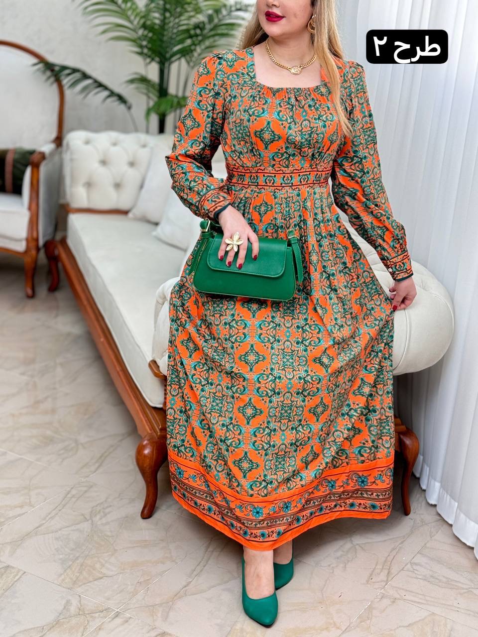 پیراهن یقه خشتی 2441