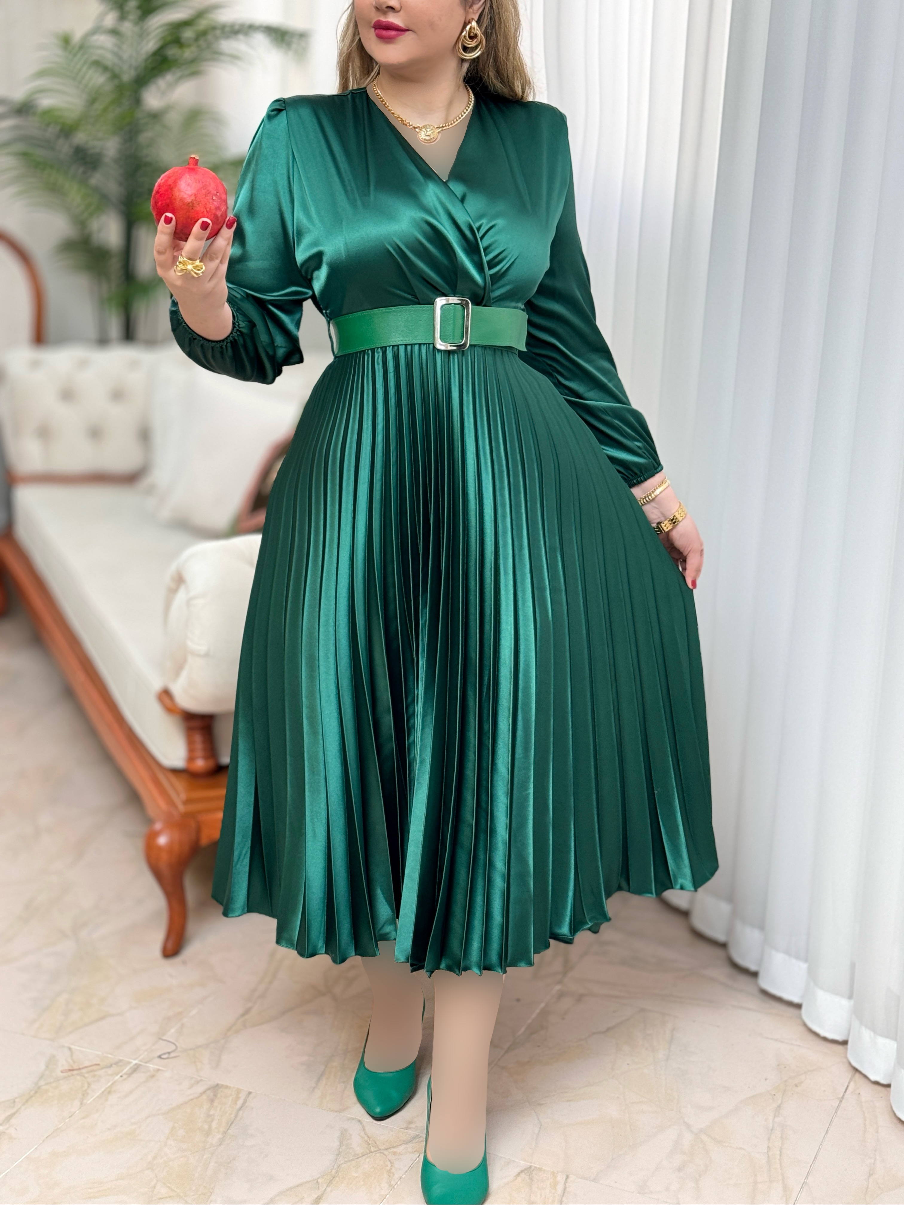 پیراهن ساتن پلیسه 2703