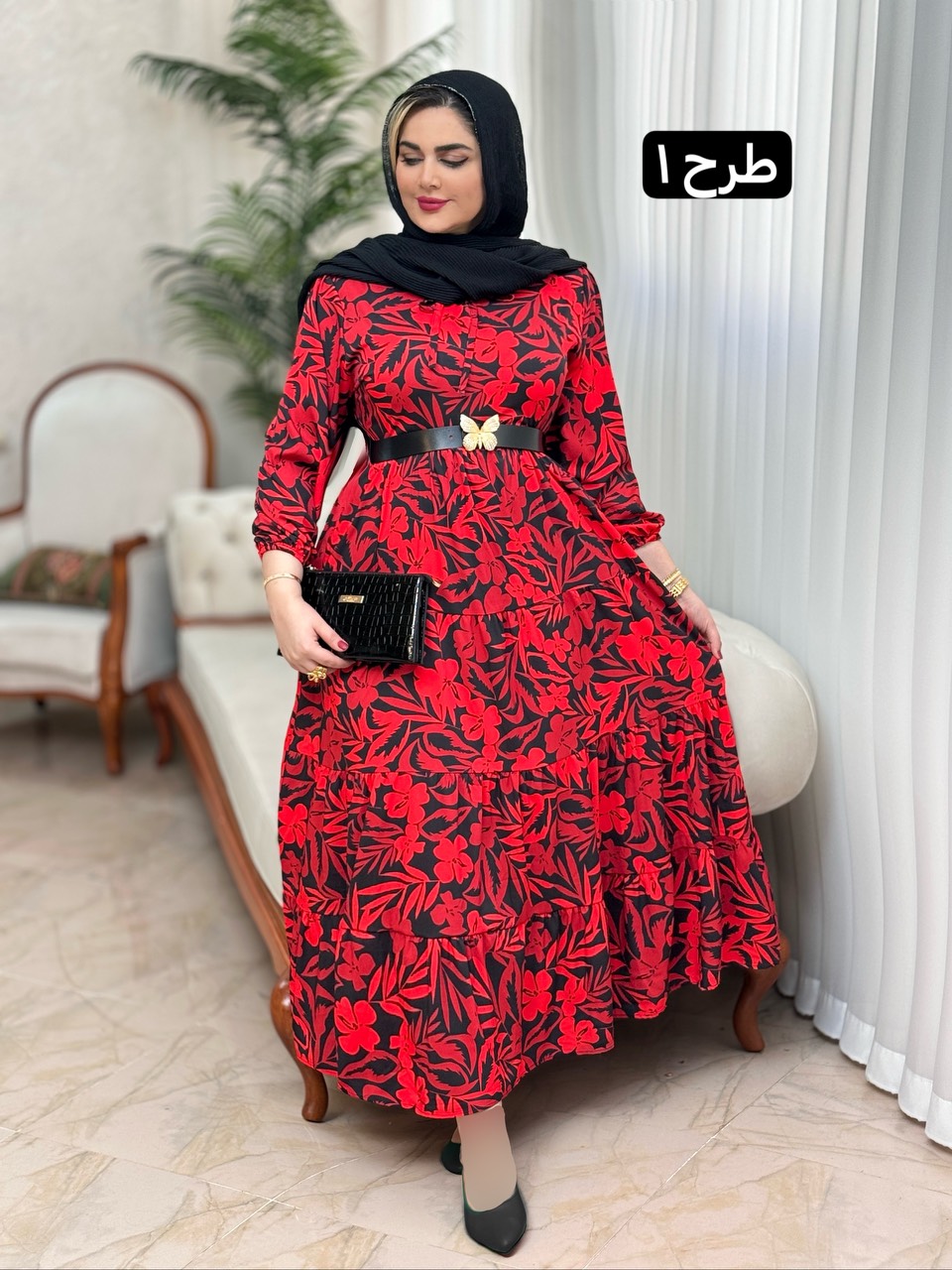پیراهن فلور یلدایی 2704