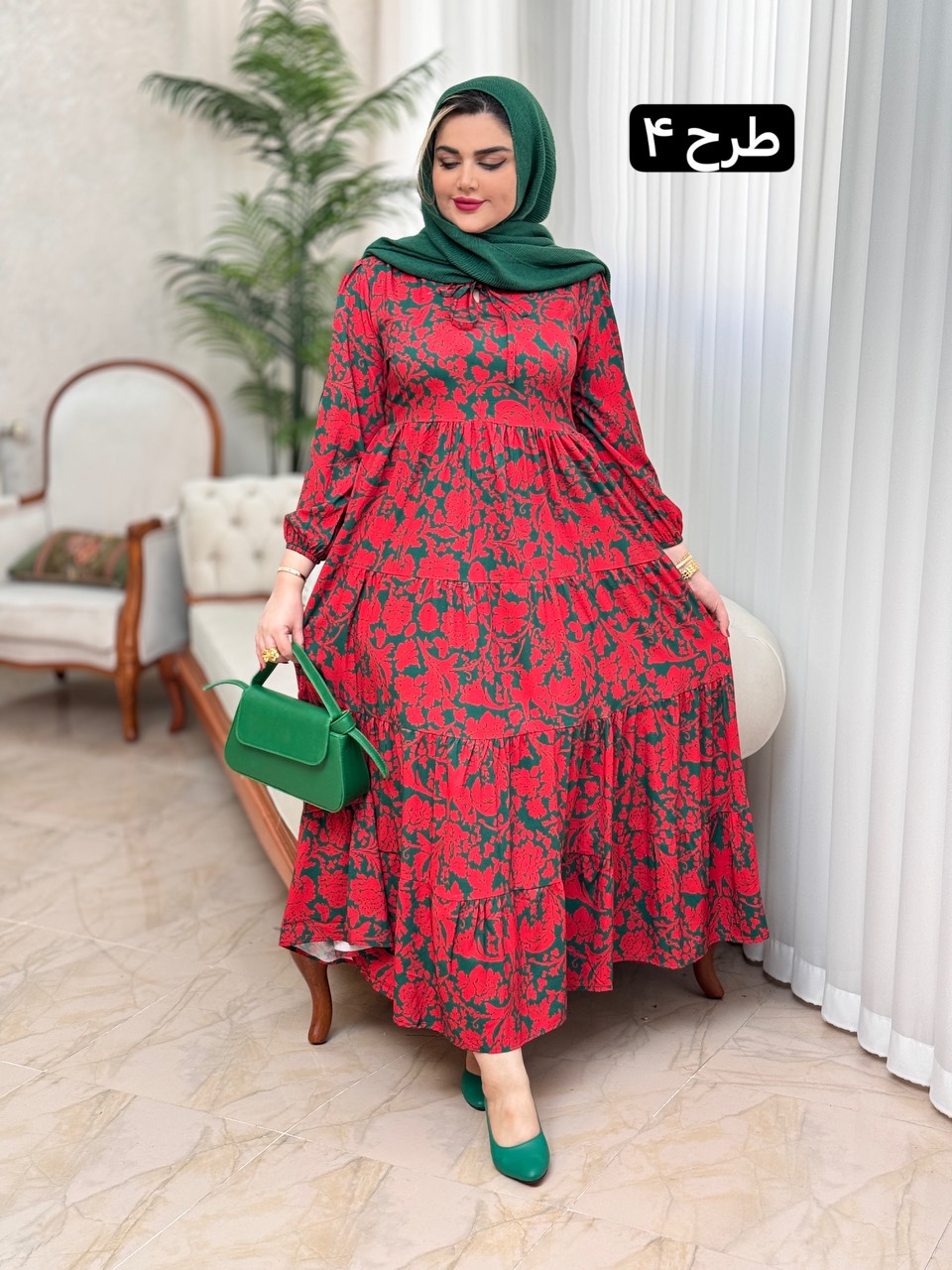 پیراهن فلور یلدایی 2704