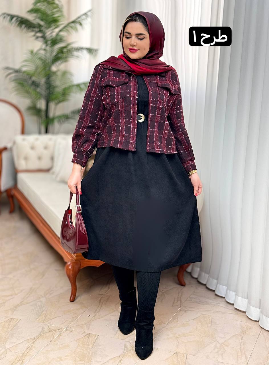ست پیراهن و کت شنل 2717