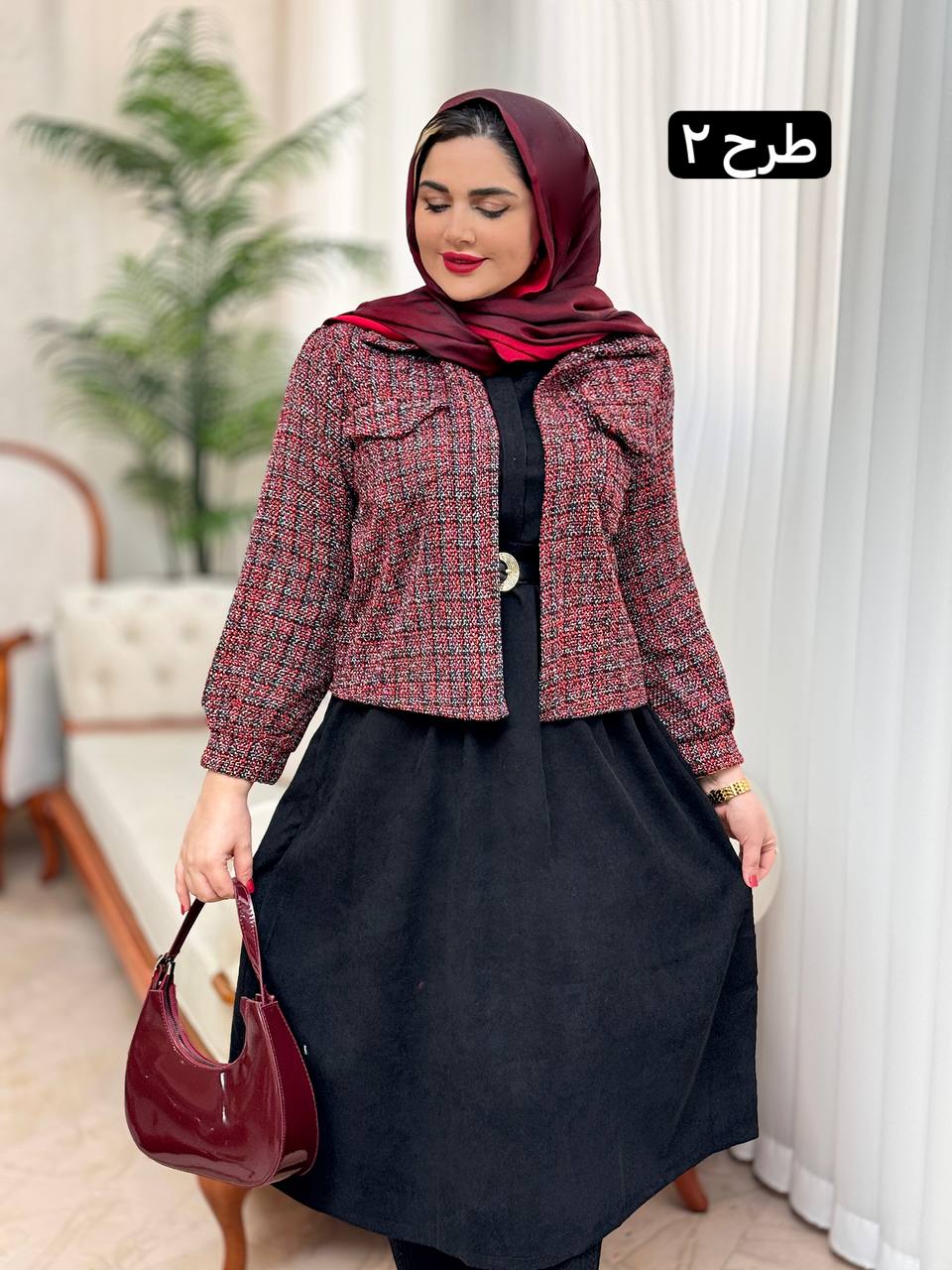 ست پیراهن و کت شنل 2717