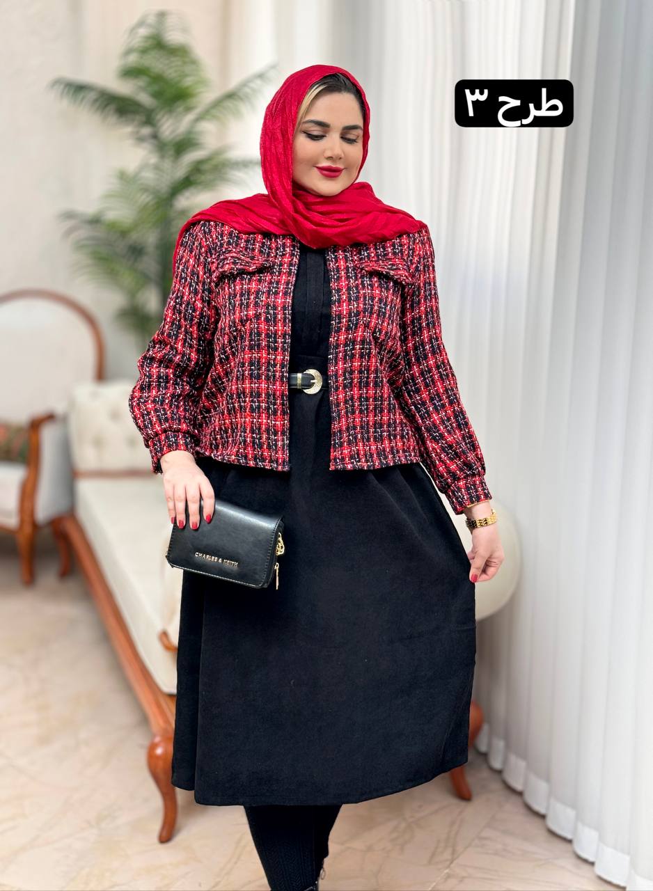 ست پیراهن و کت شنل 2717