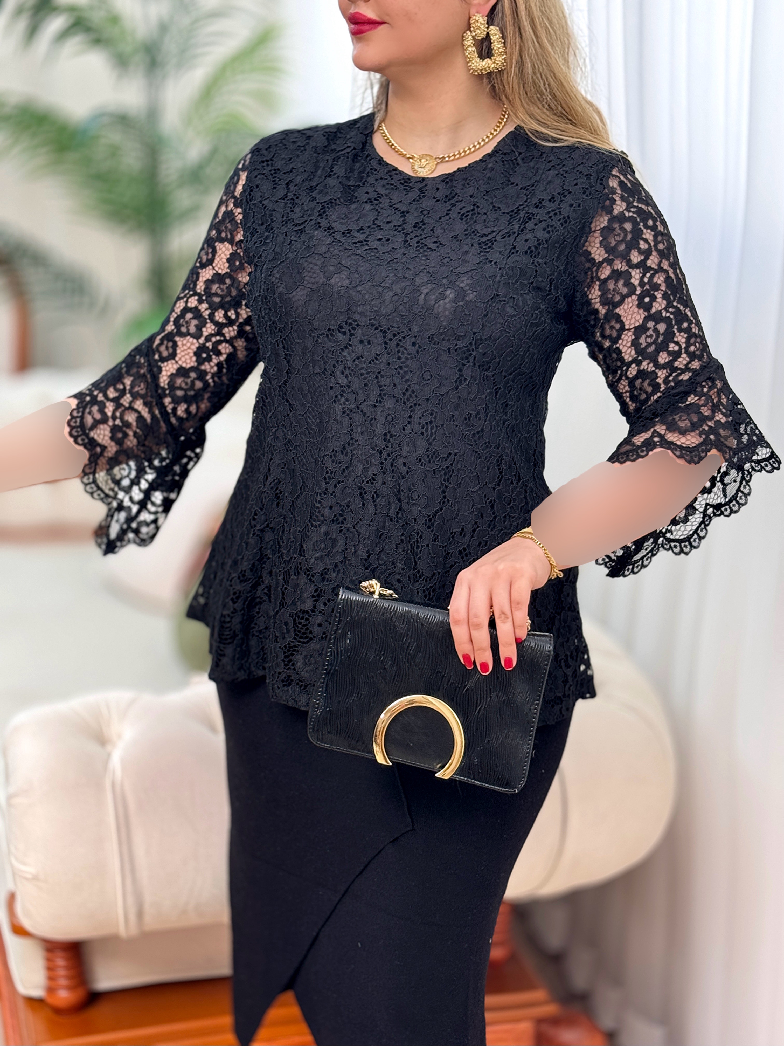شومیز دانتل و گیپور 2781