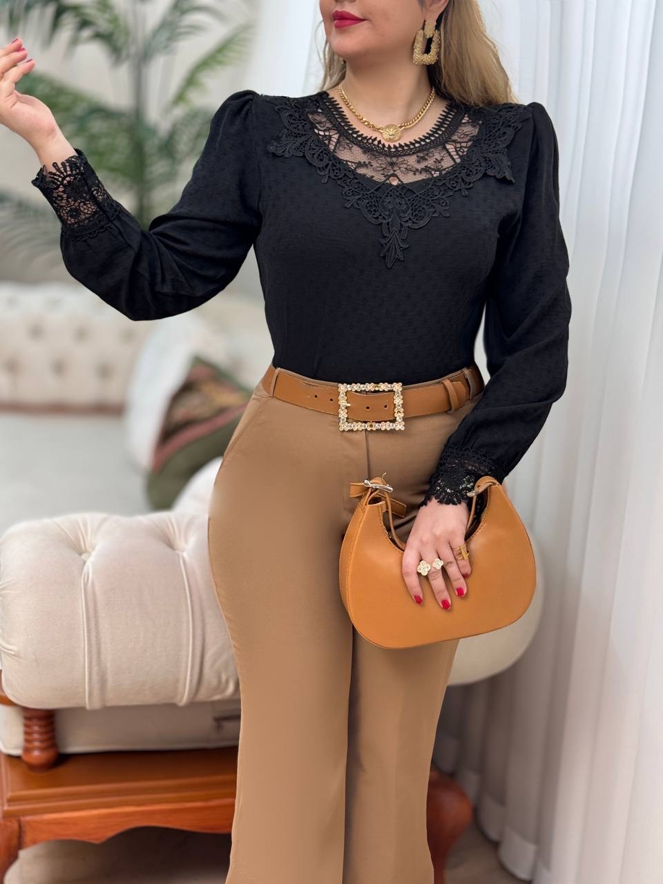 شومیز دانتل زیبا 2824