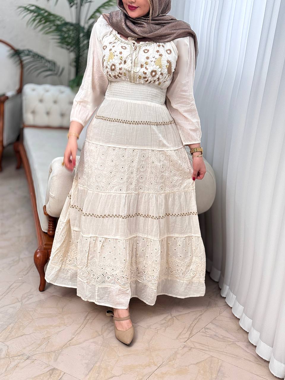 پیراهن گلدوزی سروناز 2828