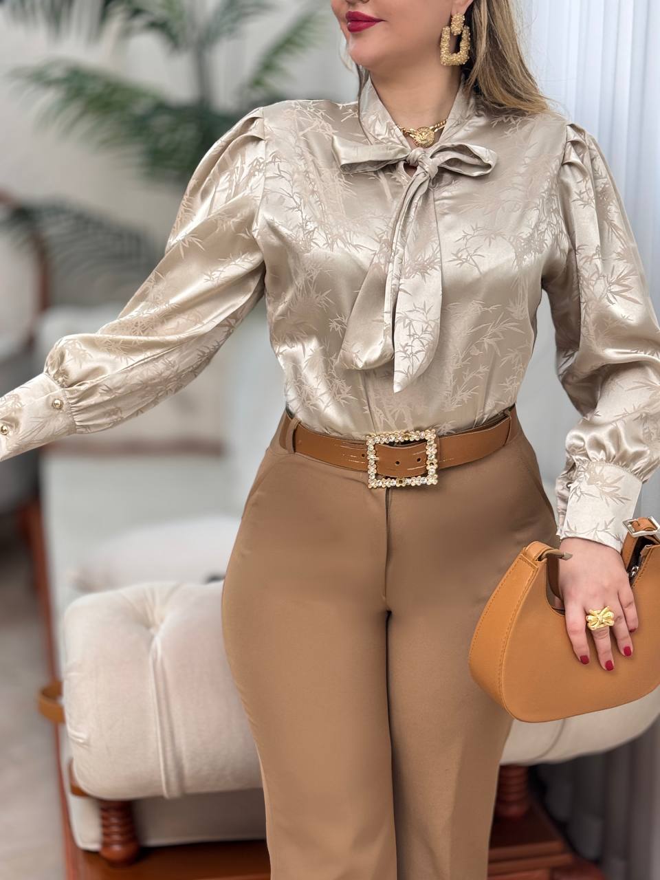 شومیز ساتن شیرین 2844