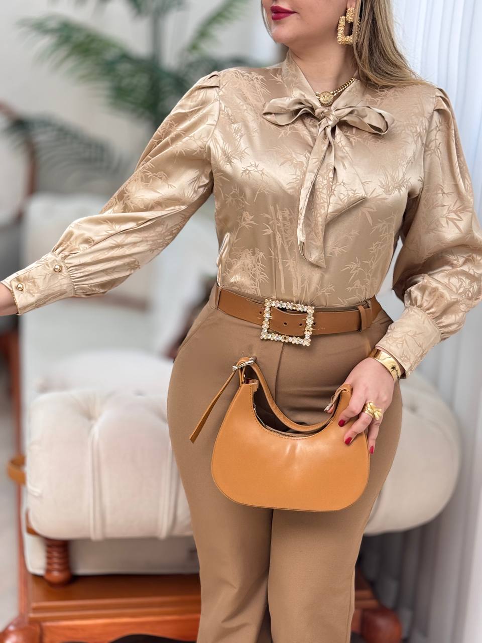 شومیز ساتن شیرین 2844