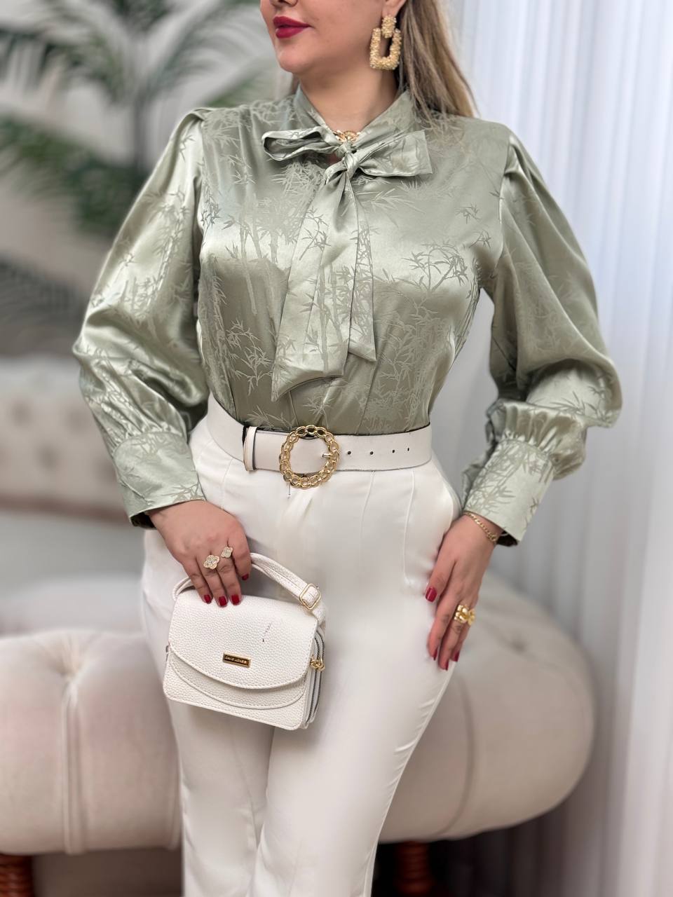 شومیز ساتن شیرین 2844