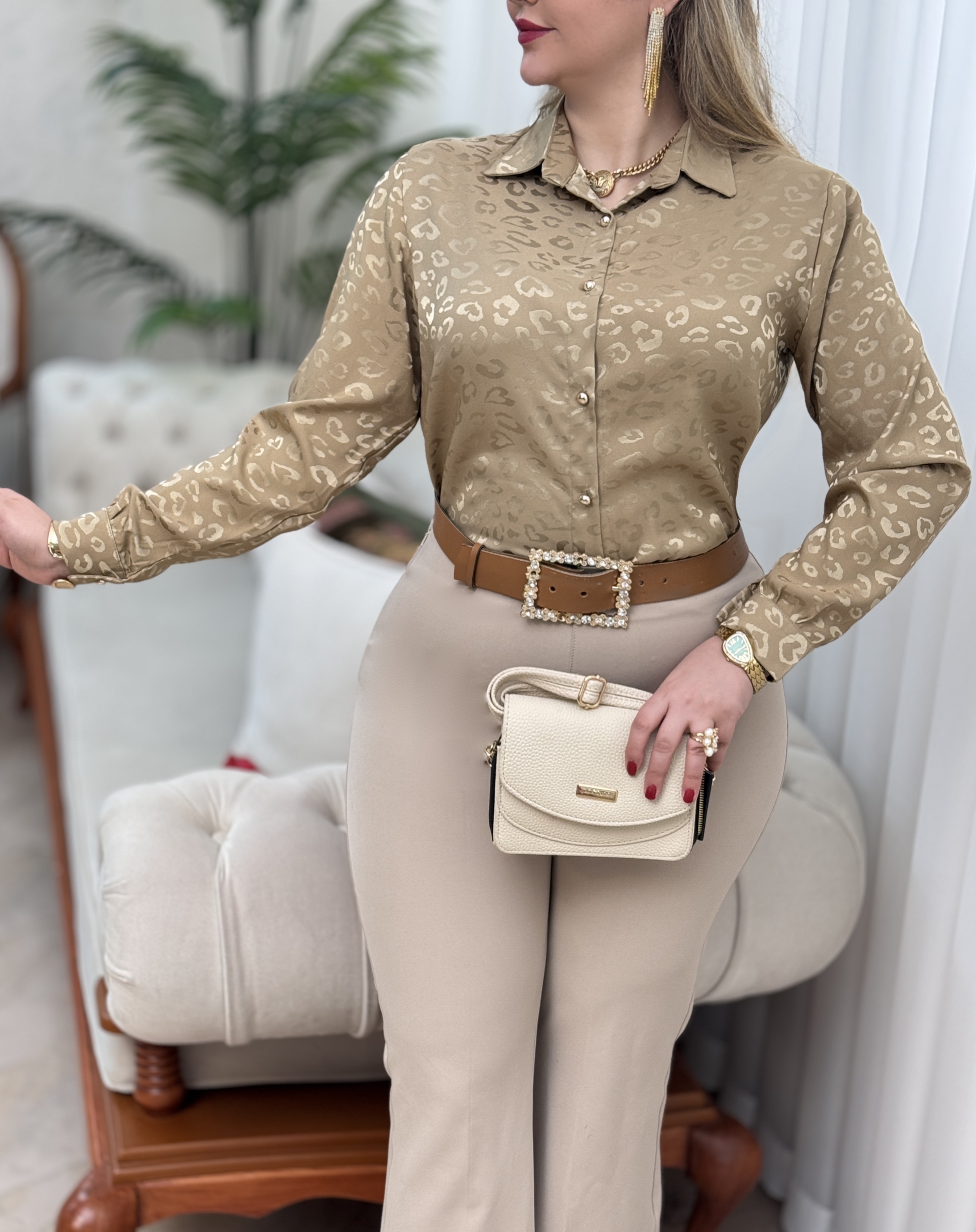 شومیز ساتن پلنگی 2865