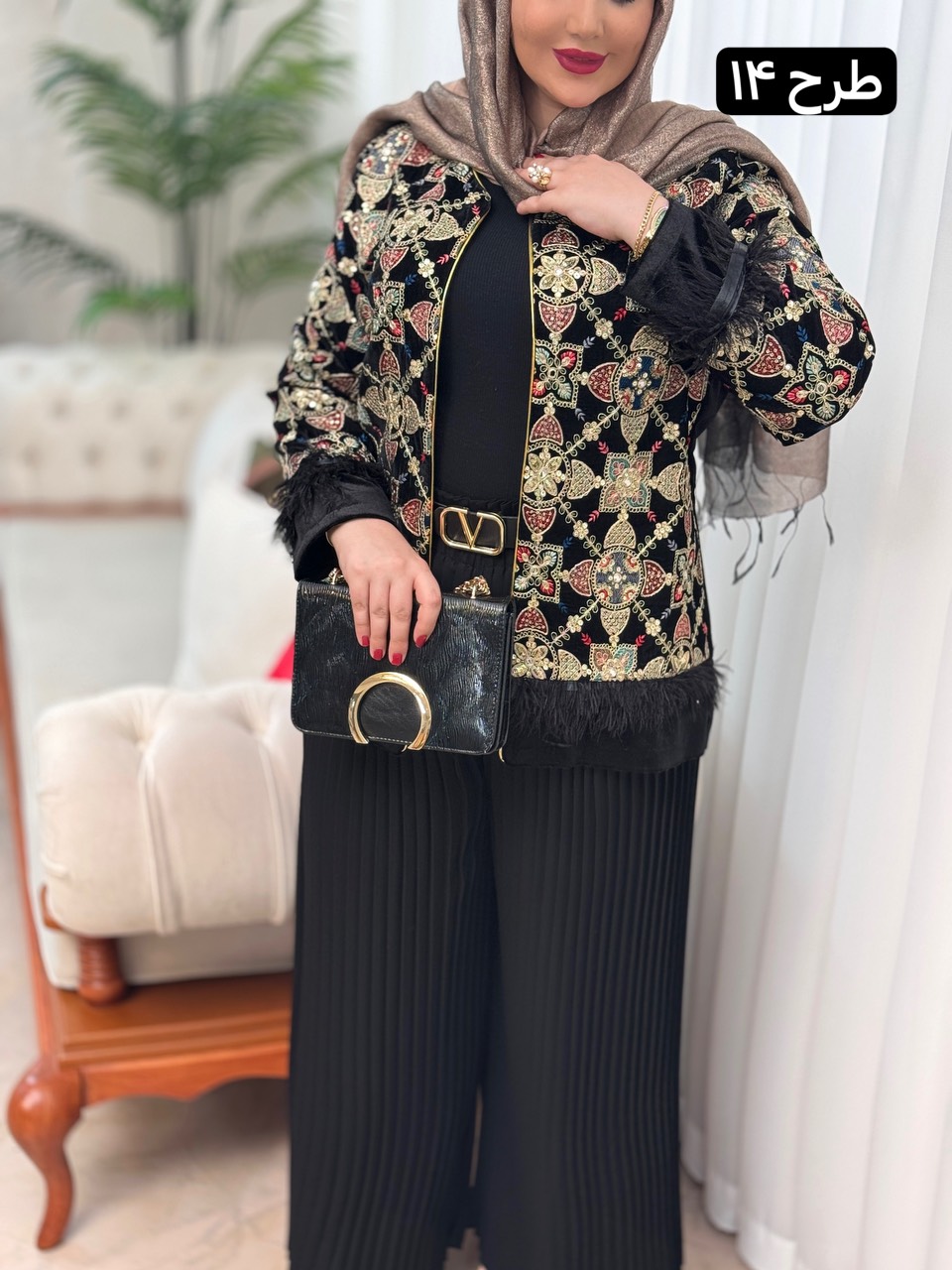 مانتو مخمل سوزندوزی