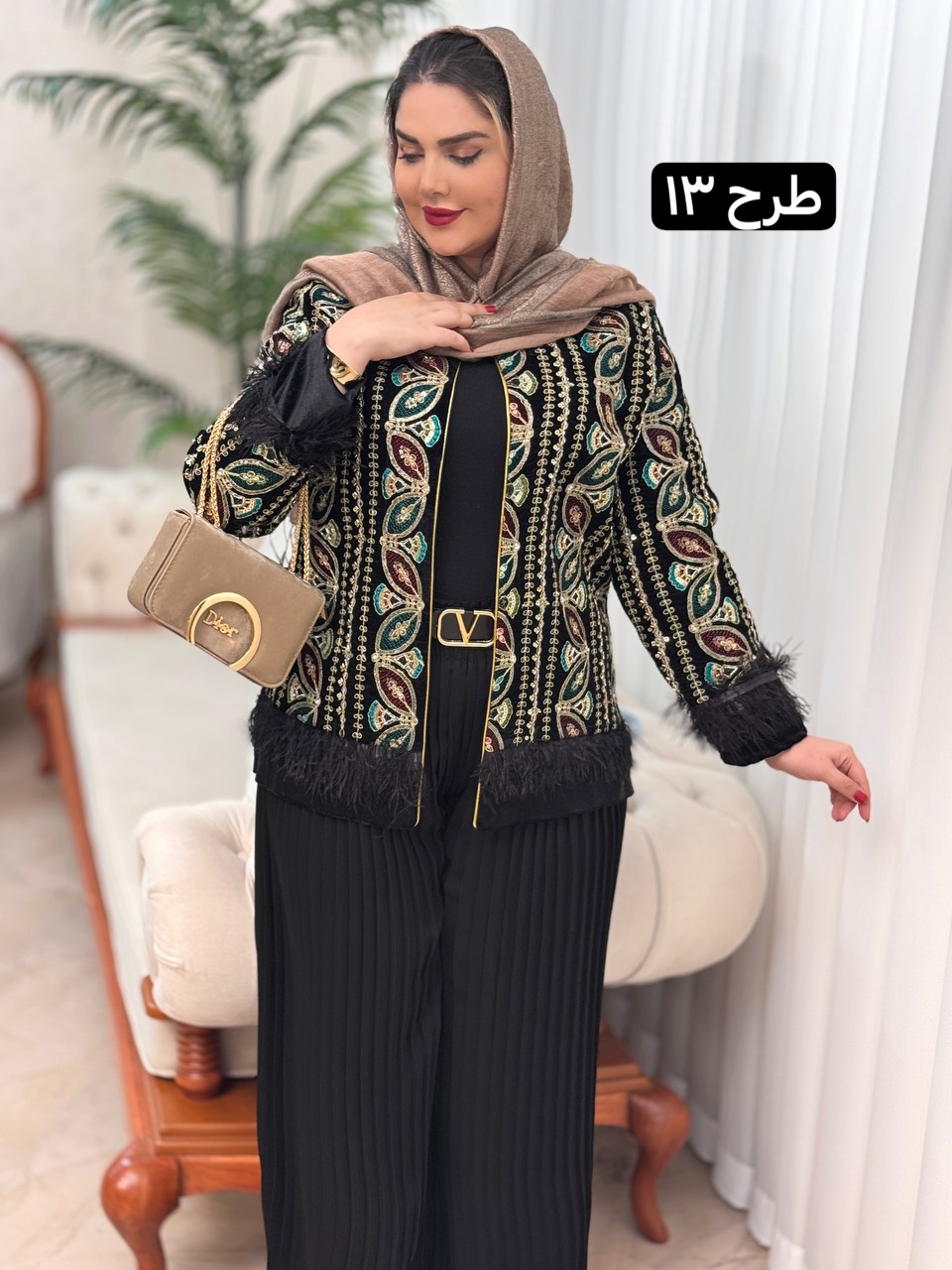 مانتو مخمل سوزندوزی