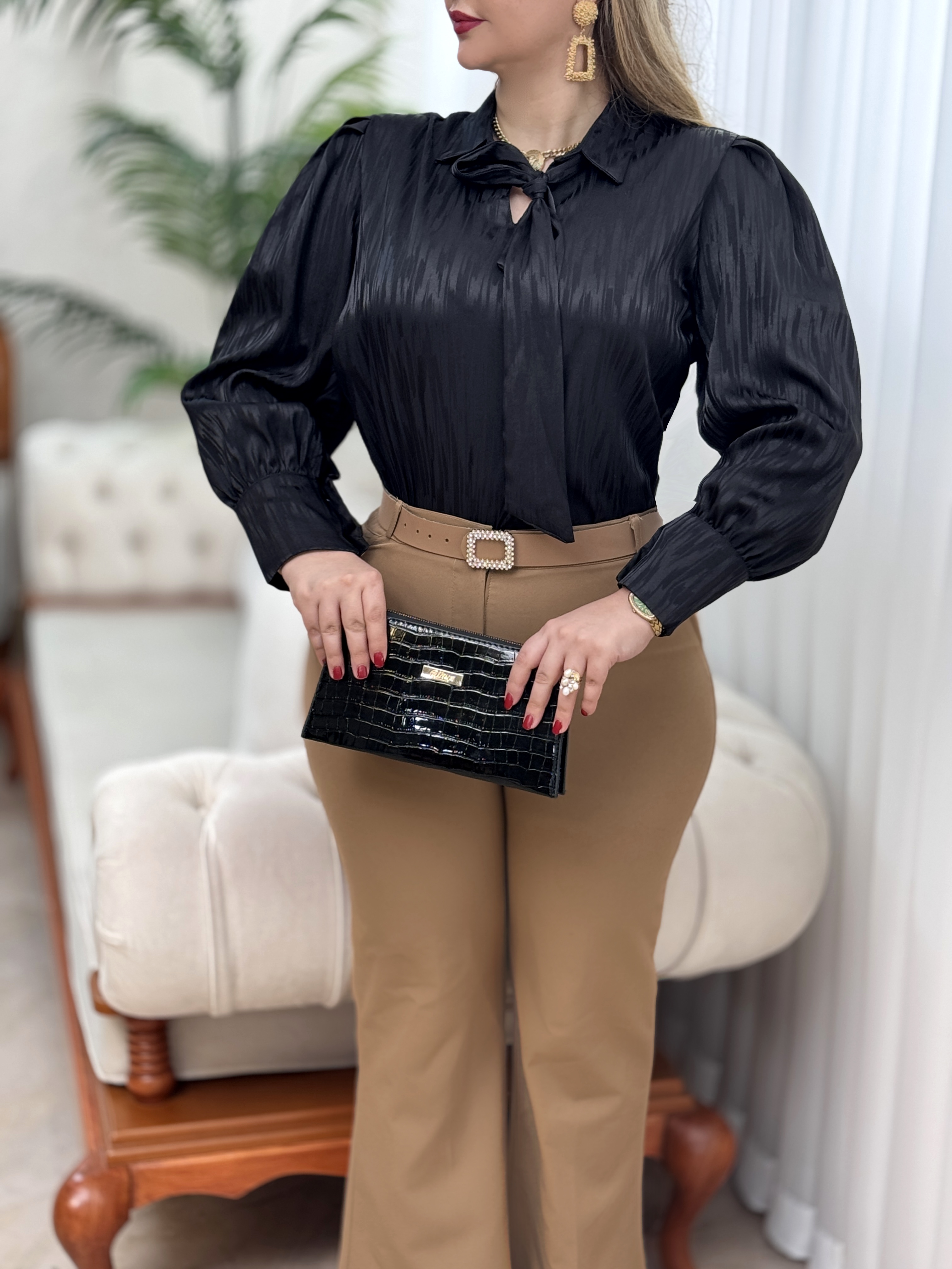 شومیز ساتن ملینا 2876