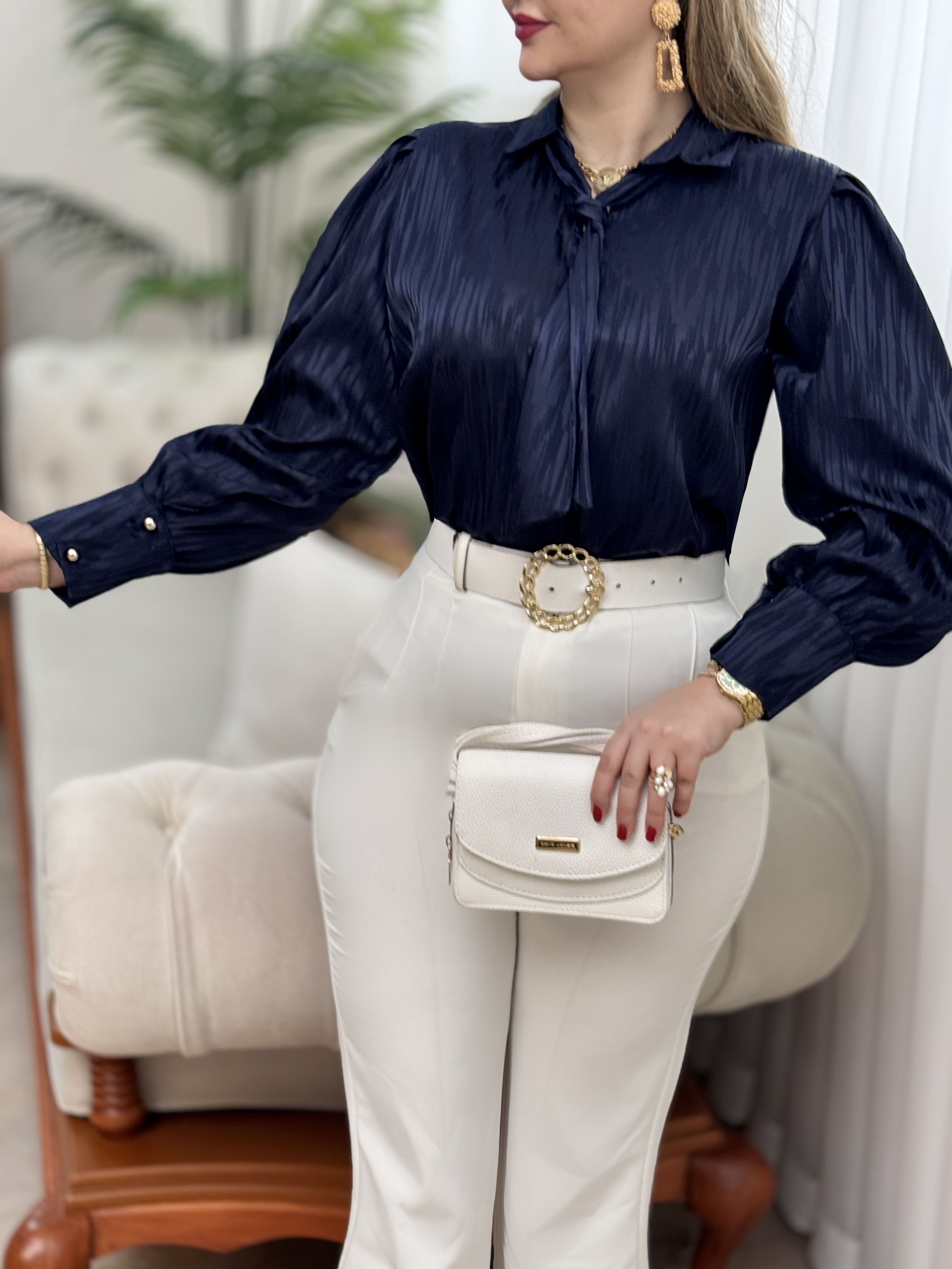 شومیز ساتن ملینا 2876