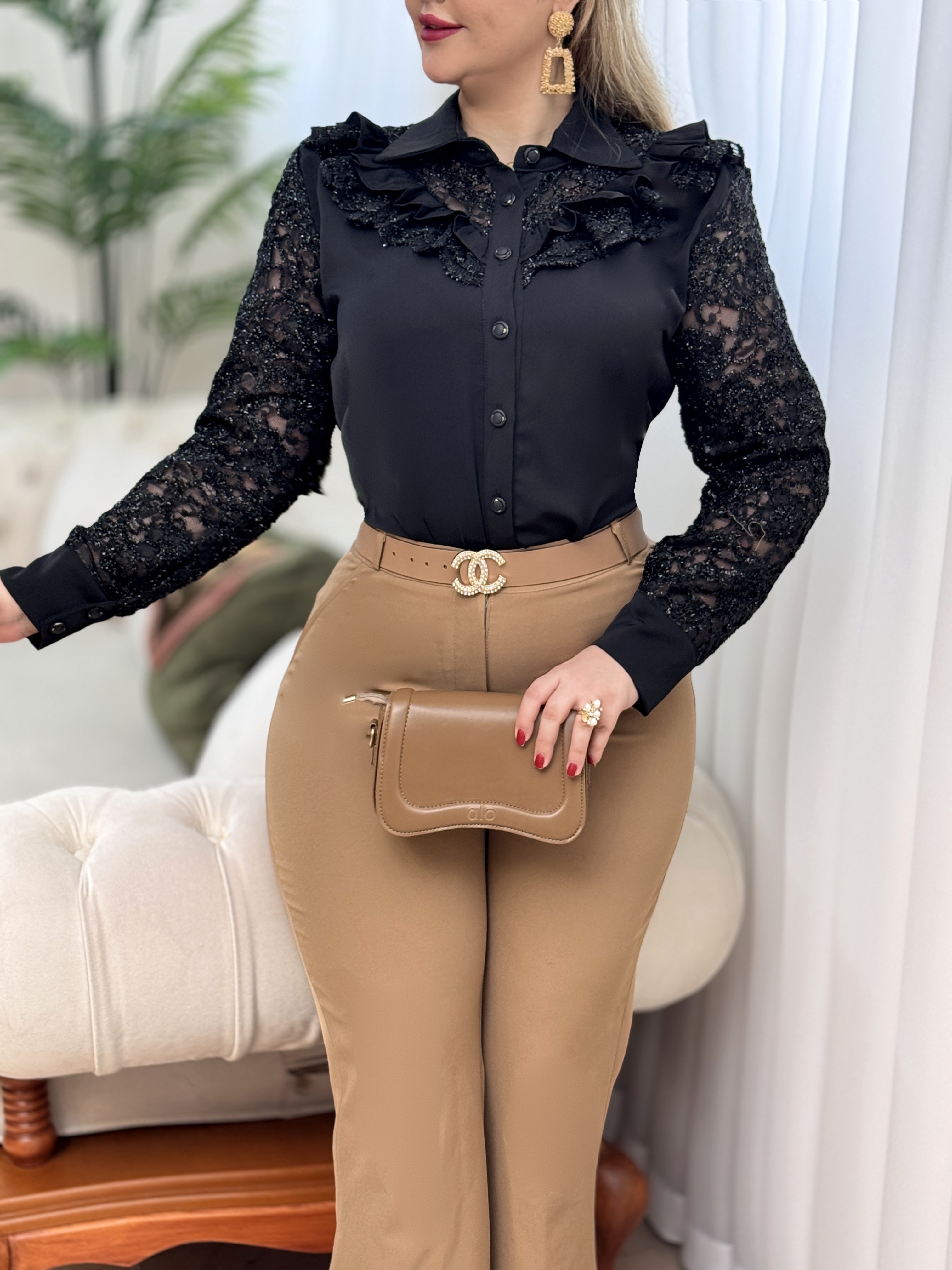 شومیز دانتل آیناز 2877