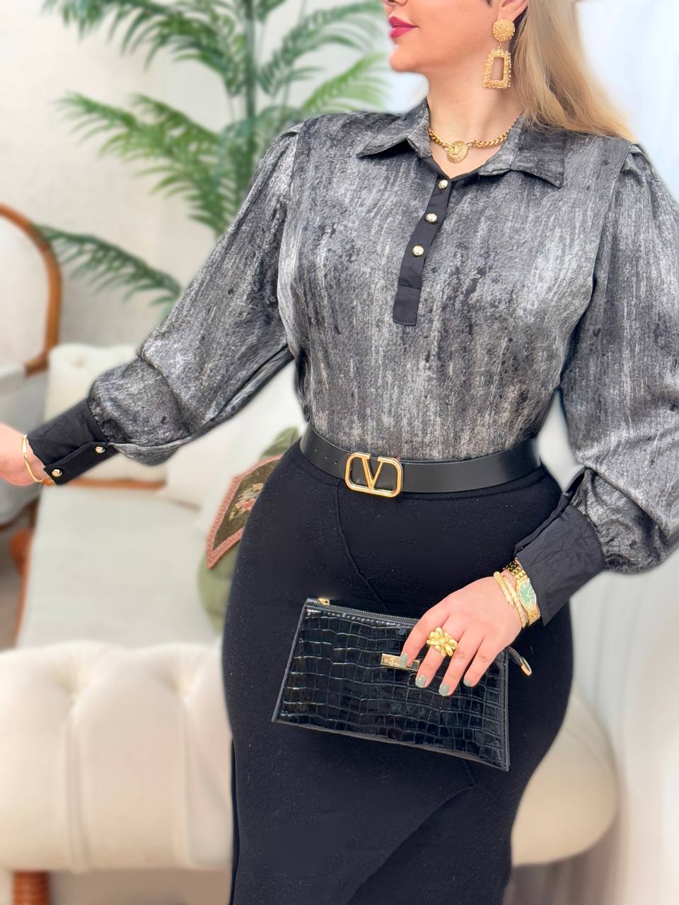 شومیز ساتن ماهرخ 2890