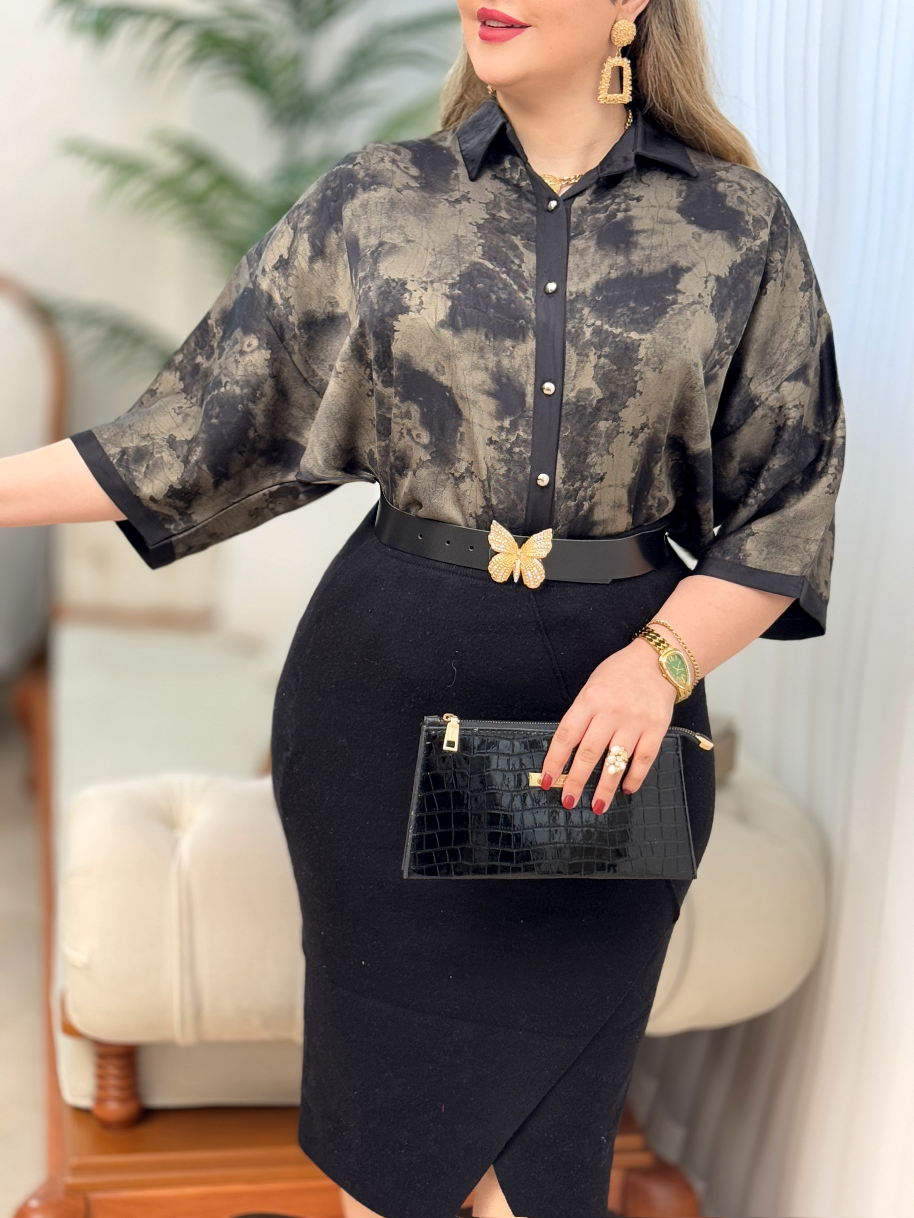 شومیز ساتن ابری 2894