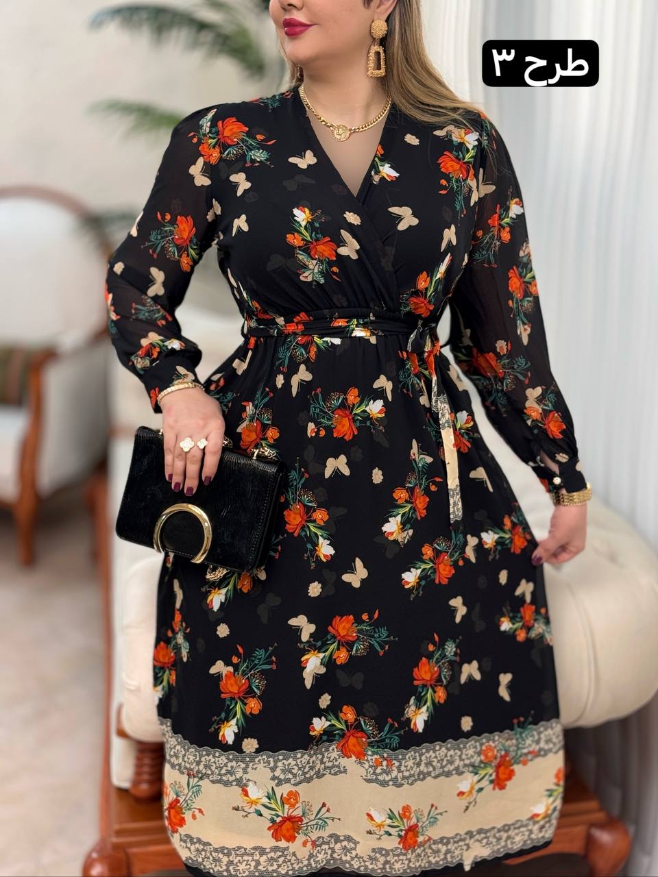 پیراهن چپ و راستی طرحدار 2792