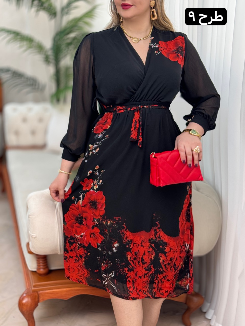 پیراهن چپ و راستی طرحدار 2792
