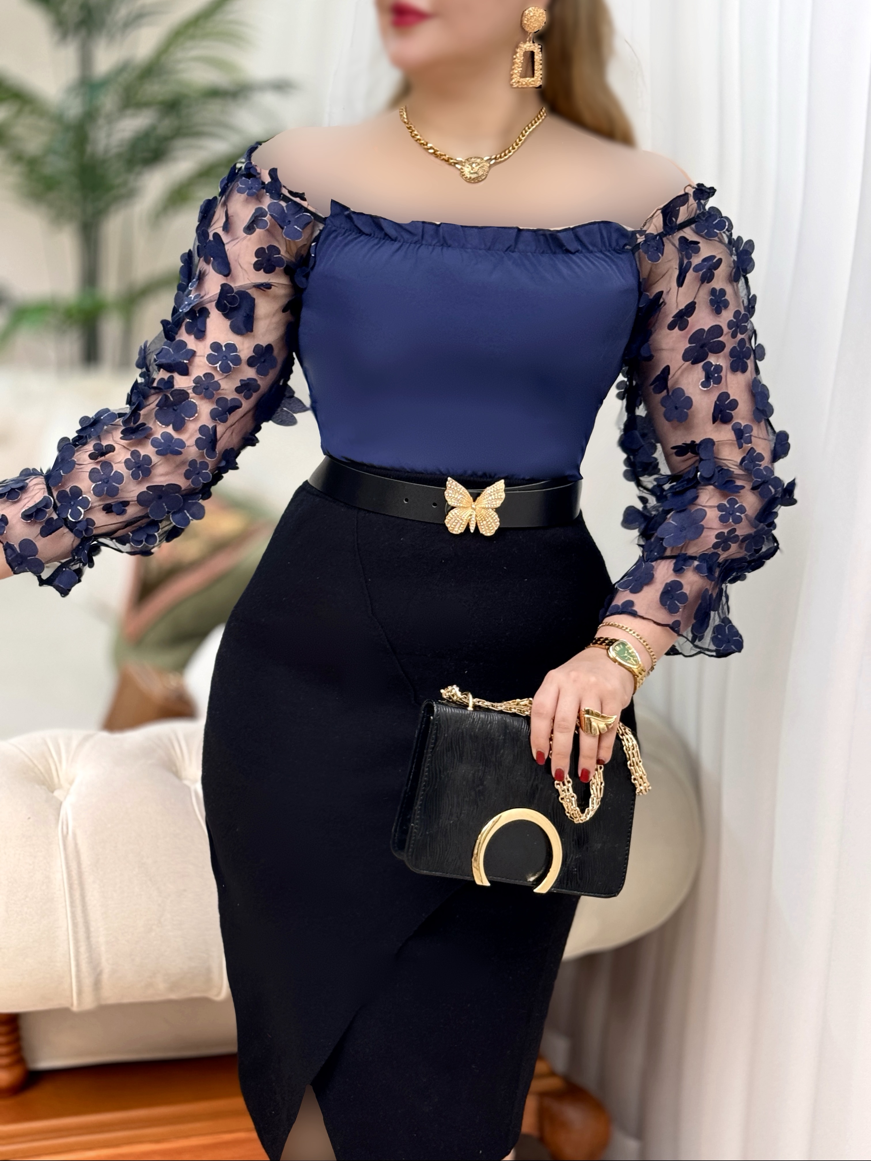 شومیز آستین گل 2895