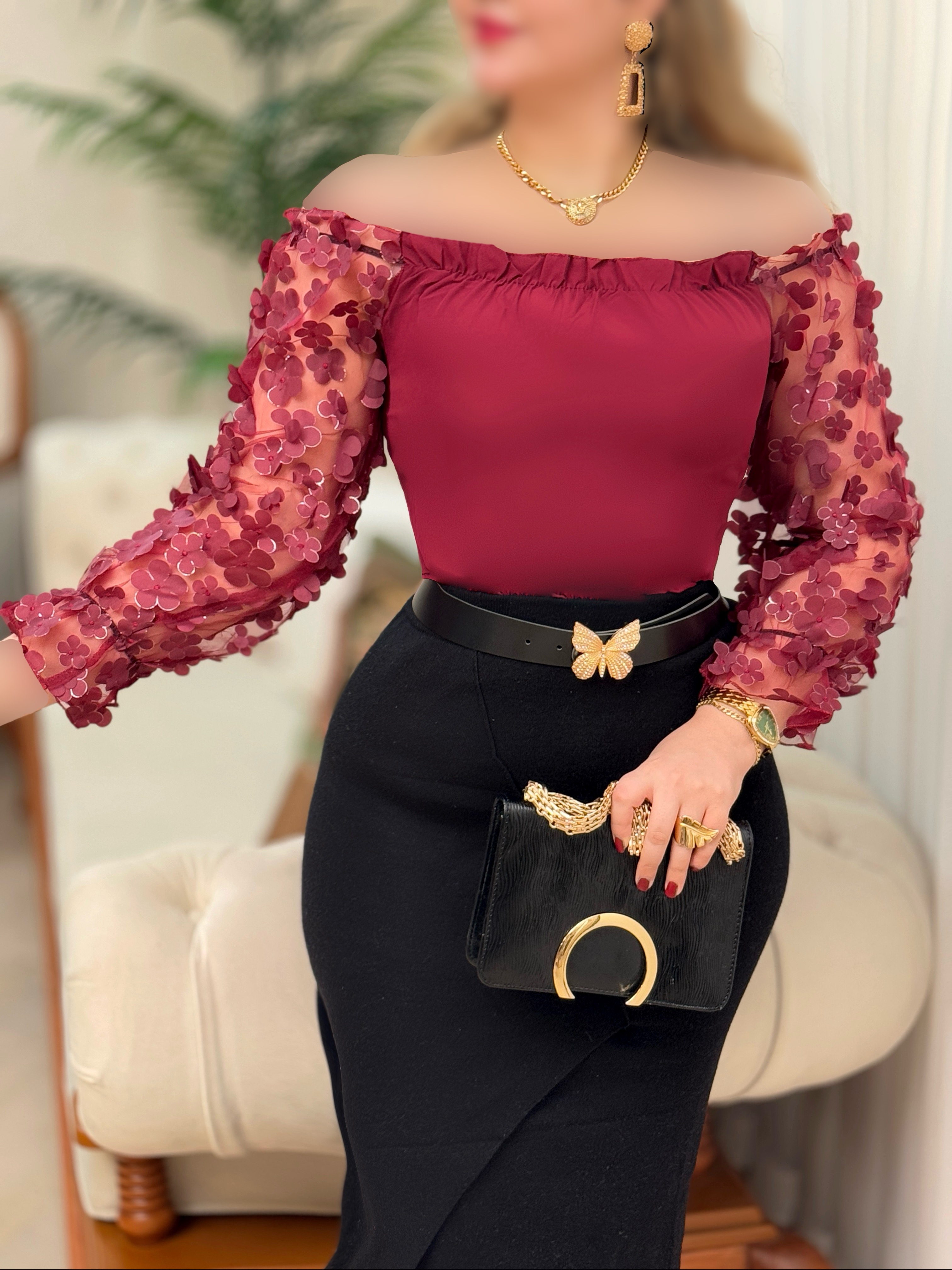 شومیز آستین گل 2895